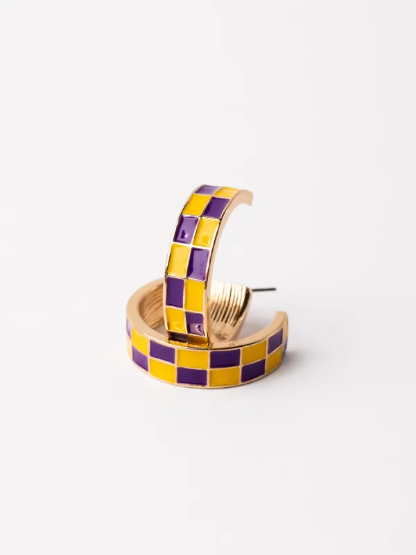 Sunny Earrings | Purple + Gold sold by Michelle McDowell