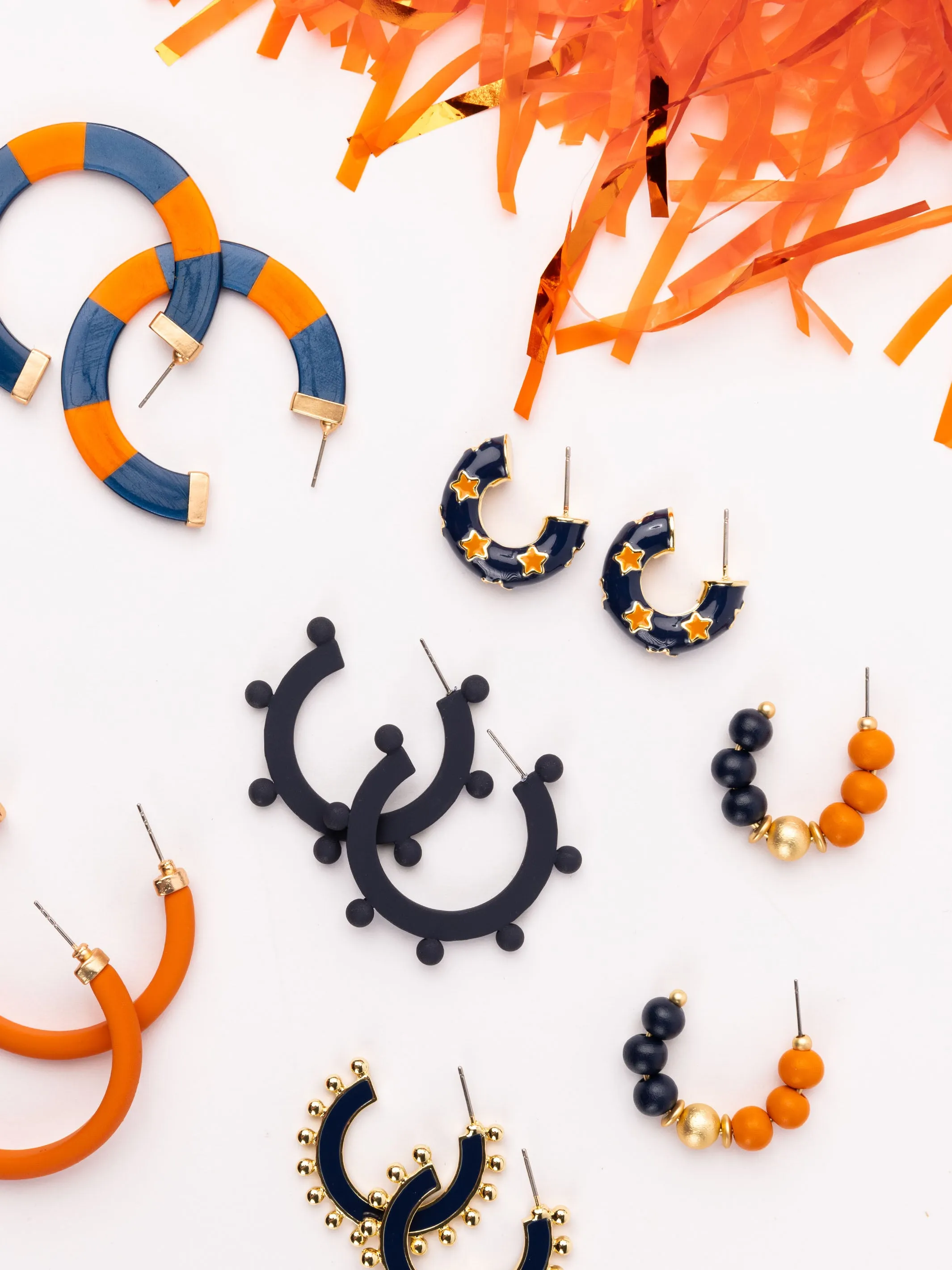 Sunny Earrings | Navy + Orange sold by Michelle McDowell product image thumbnail 4