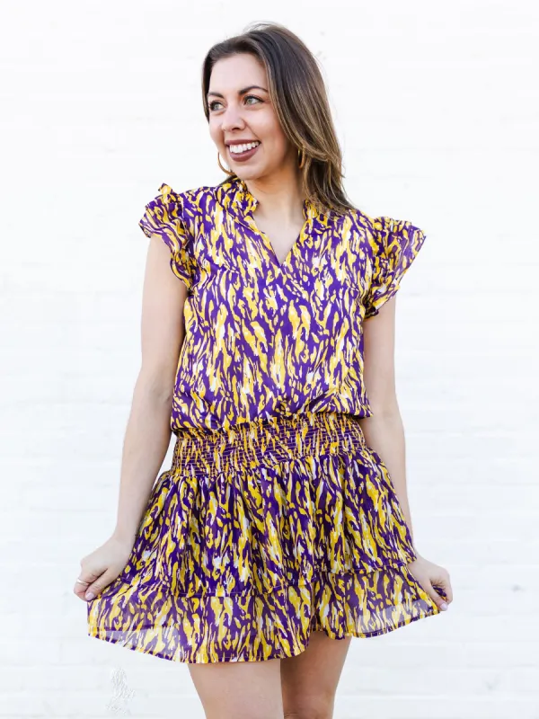 Marley Skirt | Tiger Tail Purple + Gold made by Michelle McDowell