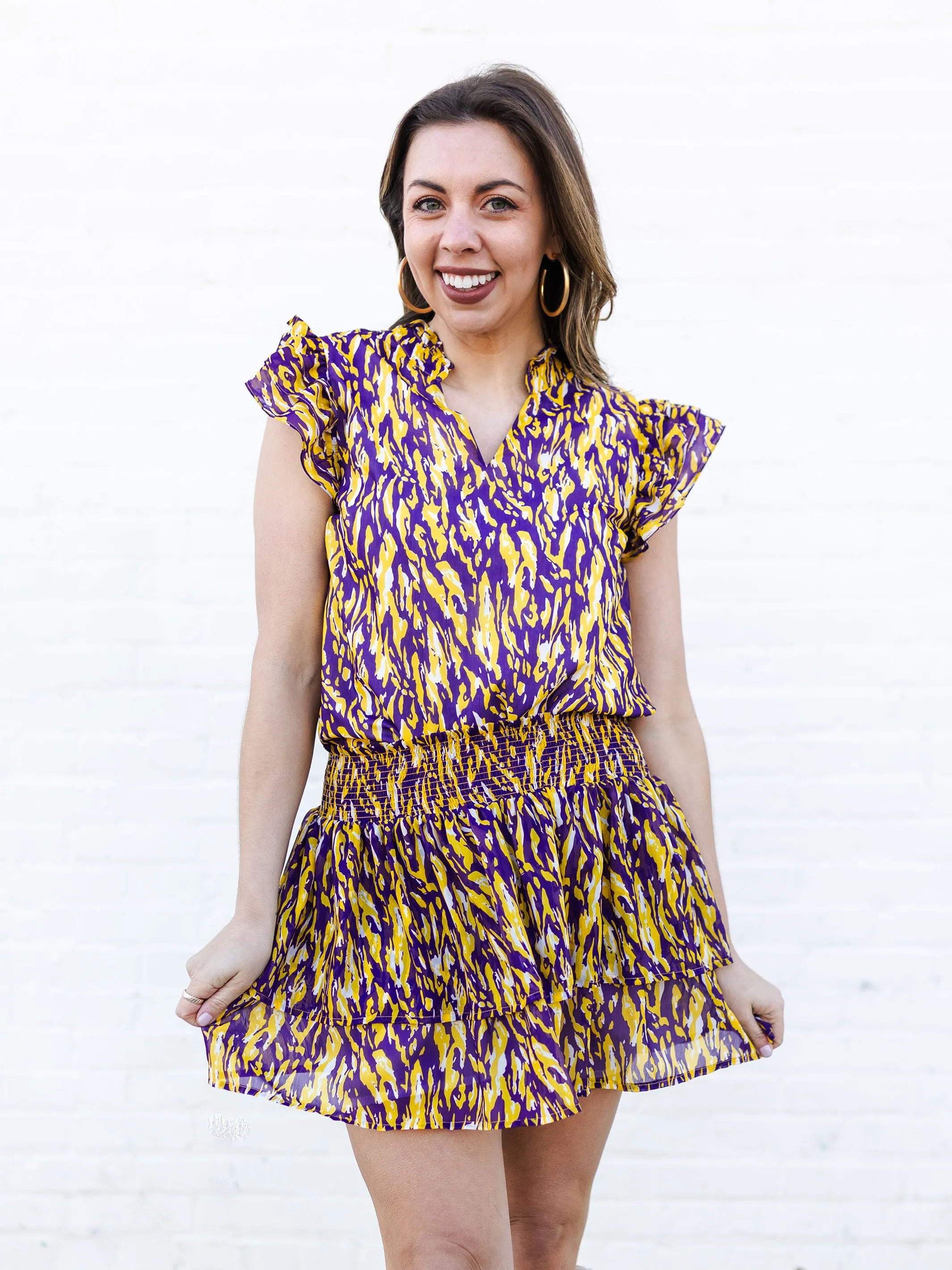 Marley Skirt | Tiger Tail Purple + Gold sold by Michelle McDowell product image thumbnail 3