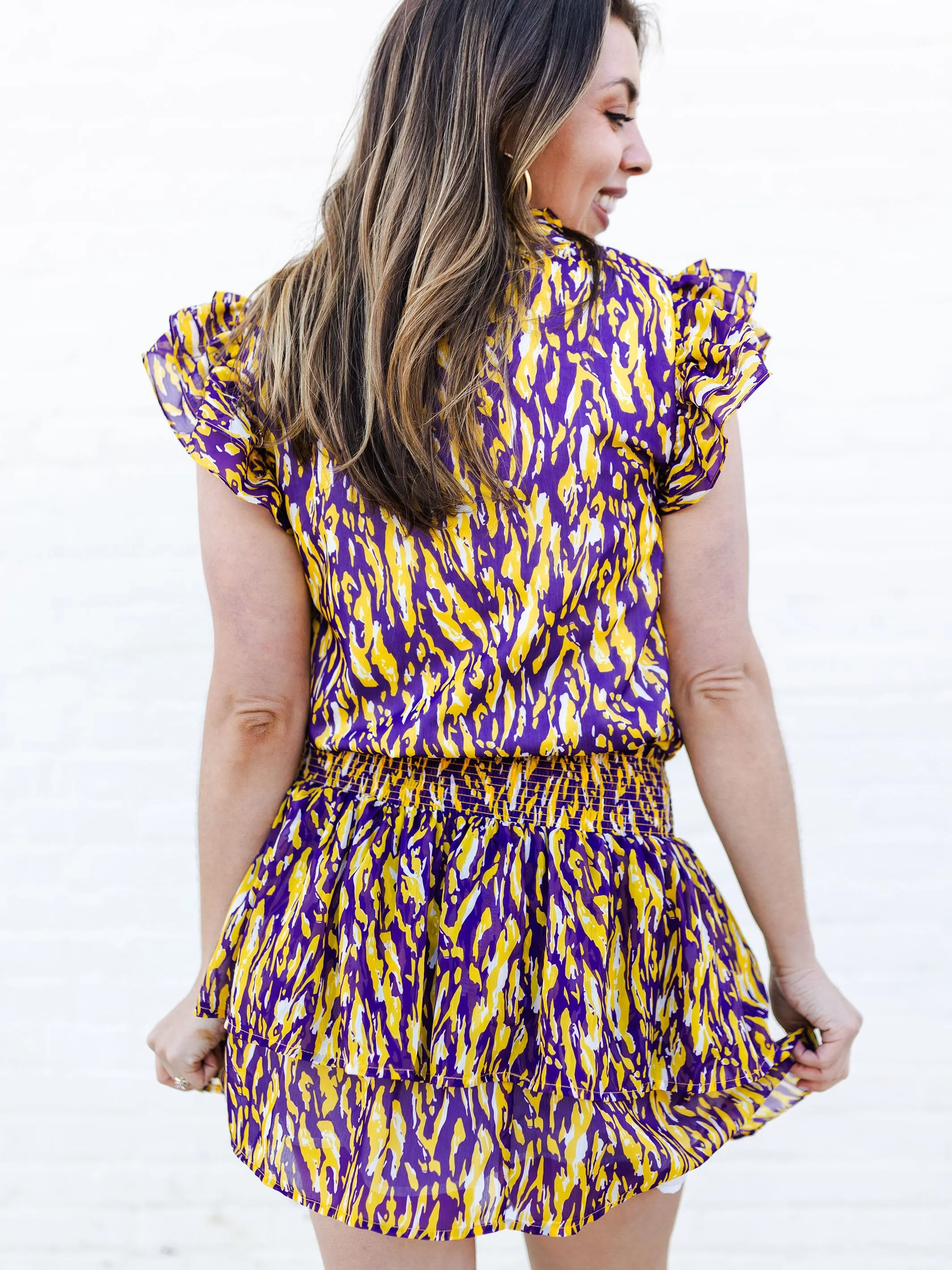 Marley Skirt | Tiger Tail Purple + Gold sold by Michelle McDowell product image thumbnail 4