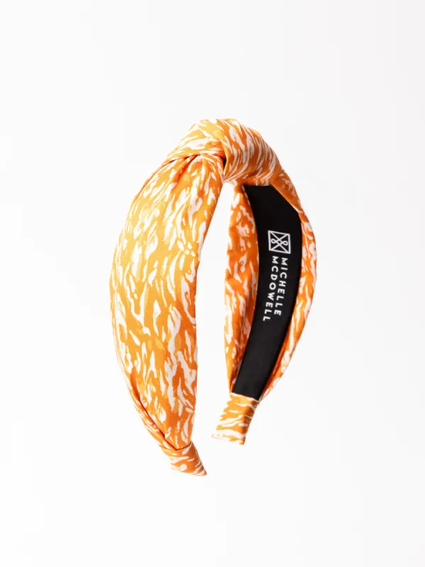 Luna Headband | Tiger Tail Orange + White sold by Michelle McDowell