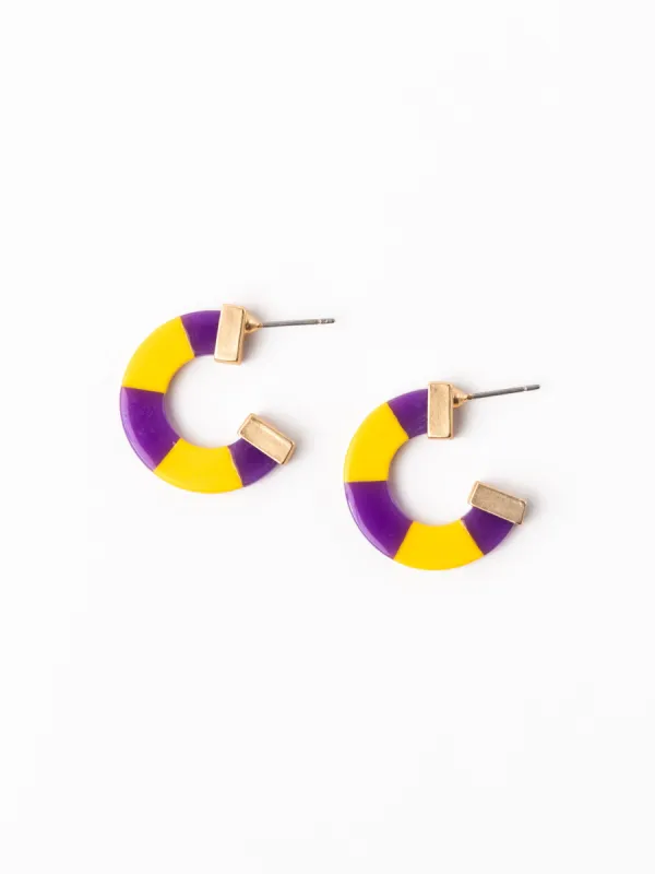 Melody Earrings | Purple + Gold sold by Michelle McDowell