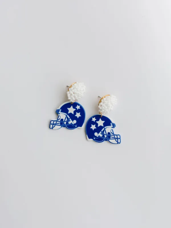 Touchdown Earrings | Blue + White sold by Michelle McDowell