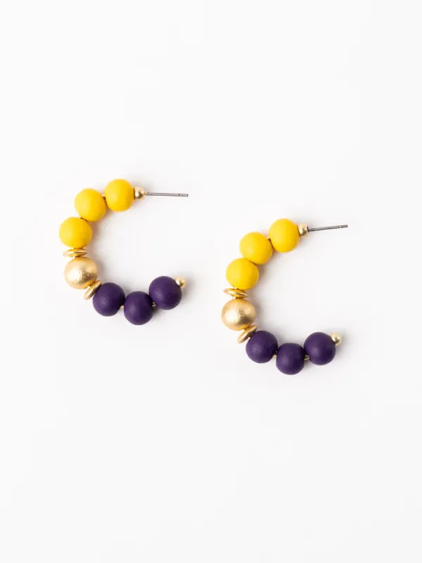 Janette Earrings | Purple + Gold sold by Michelle McDowell