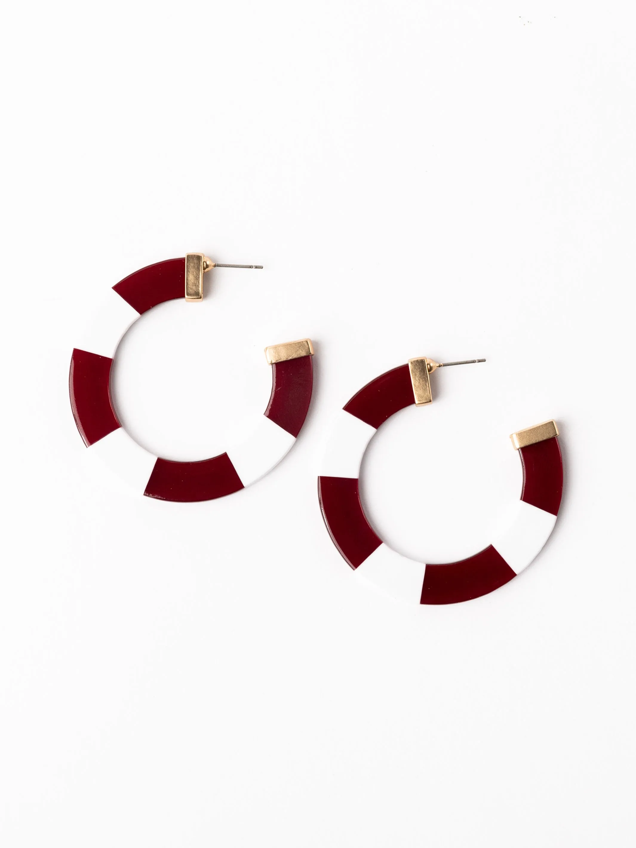 Melody Earrings | Maroon + White sold by Michelle McDowell product image thumbnail 3