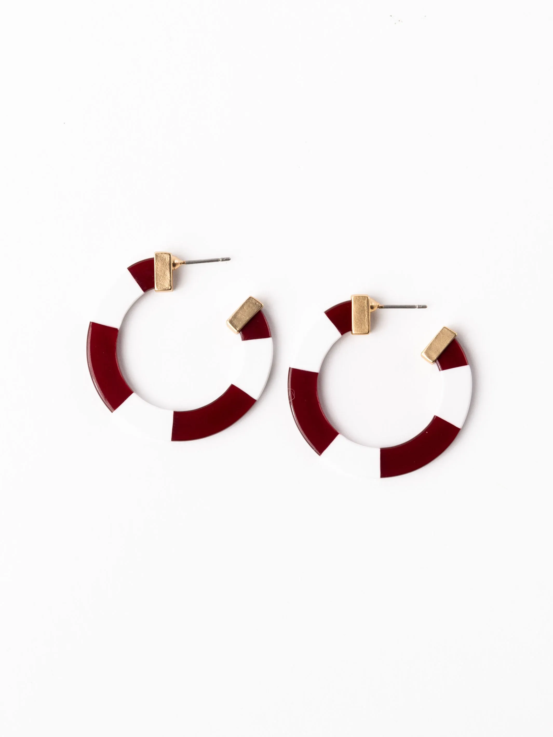 Melody Earrings | Maroon + White sold by Michelle McDowell product image thumbnail 2