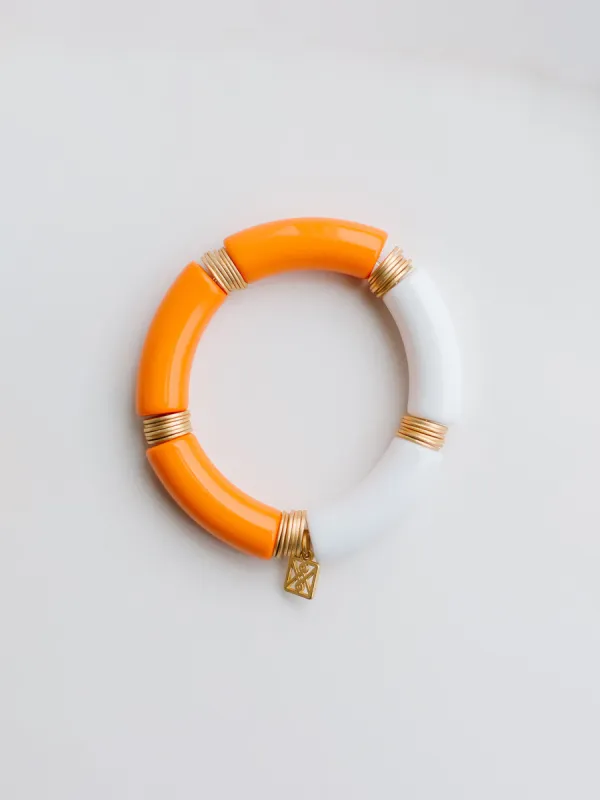 Brogan Bracelet | Orange + White sold by Michelle McDowell