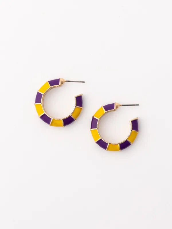 Ashlynn Earrings | Purple + Gold sold by Michelle McDowell