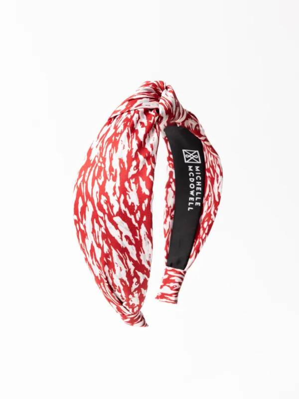 Luna Headband | Tiger Tail Crimson + White sold by Michelle McDowell