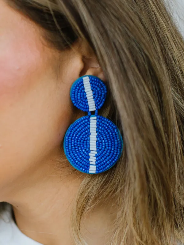 Colleen Earrings | Blue + White sold by Michelle McDowell