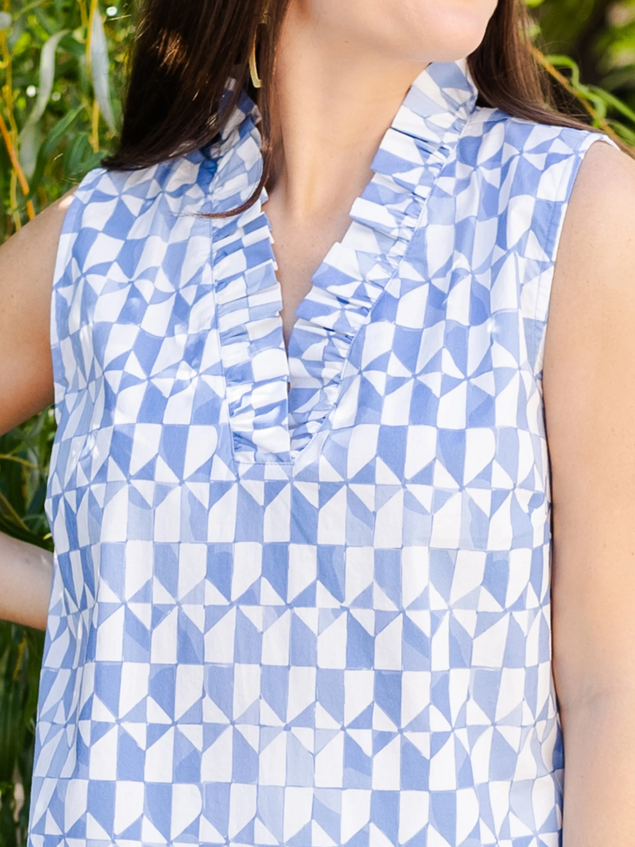 FINAL SALE - Lennon Top | Check Mate Blue sold by Michelle McDowell product image thumbnail 3