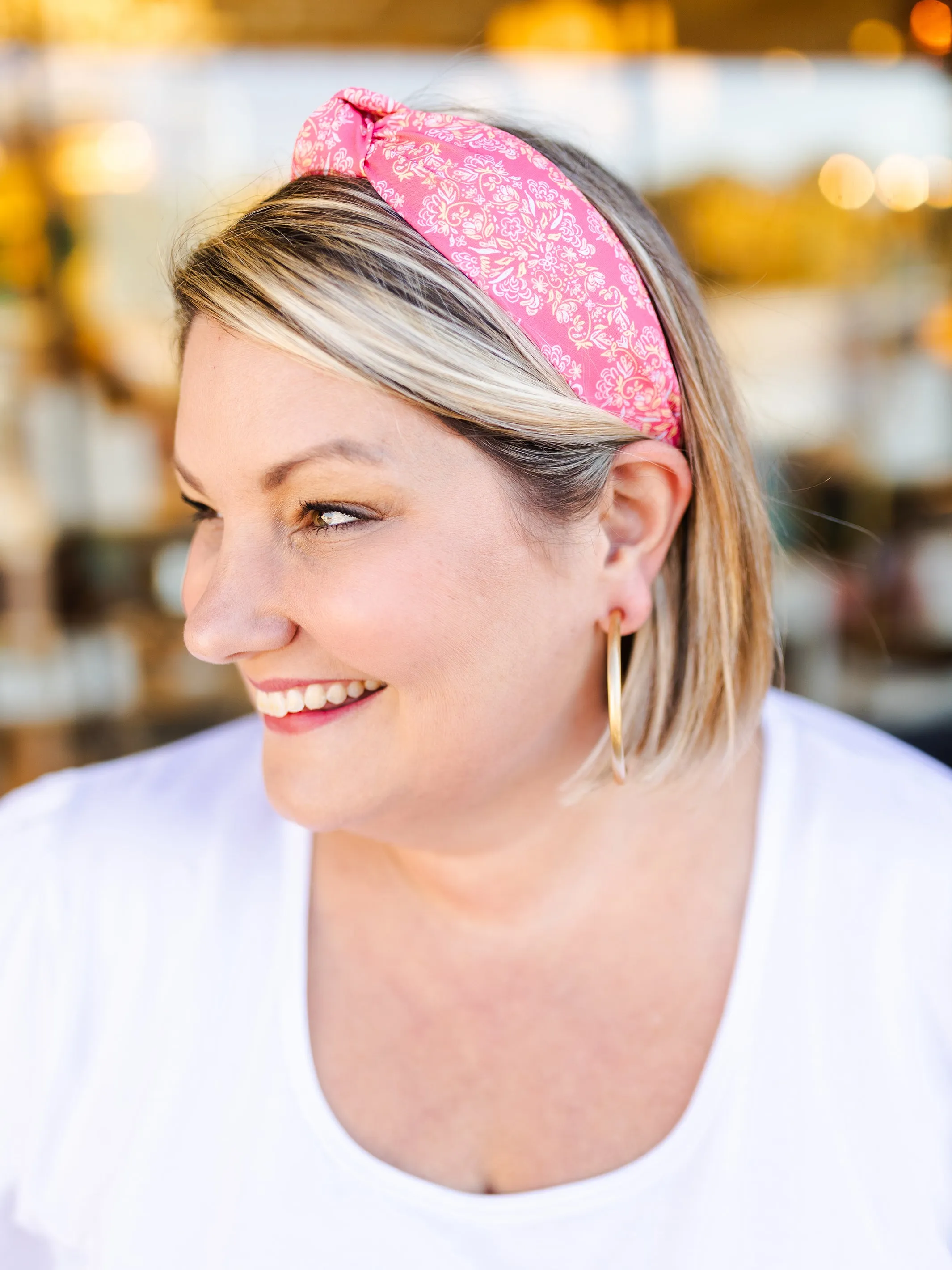 FINAL SALE - Luna Headband | Busy Bee Coral sold by Michelle McDowell