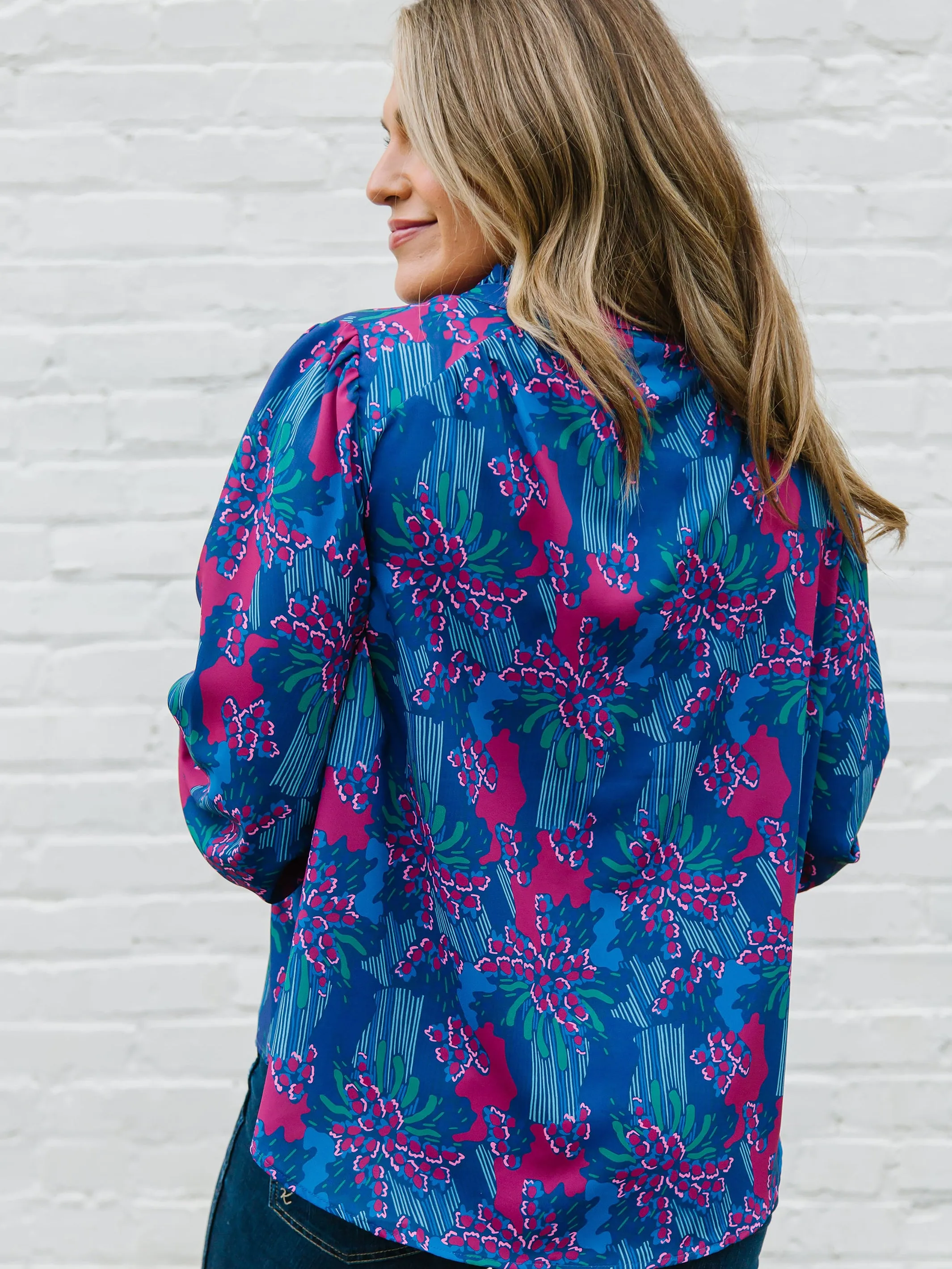 FINAL SALE - Gianna Top | Center Piece Navy sold by Michelle McDowell product image thumbnail 2