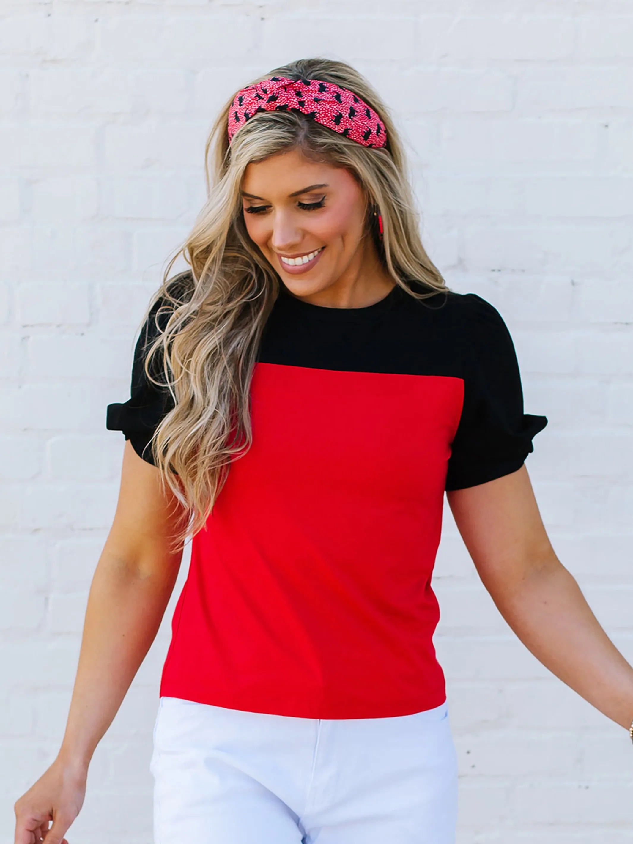 Blakeley Top | Red + Black sold by Michelle McDowell product image thumbnail 2