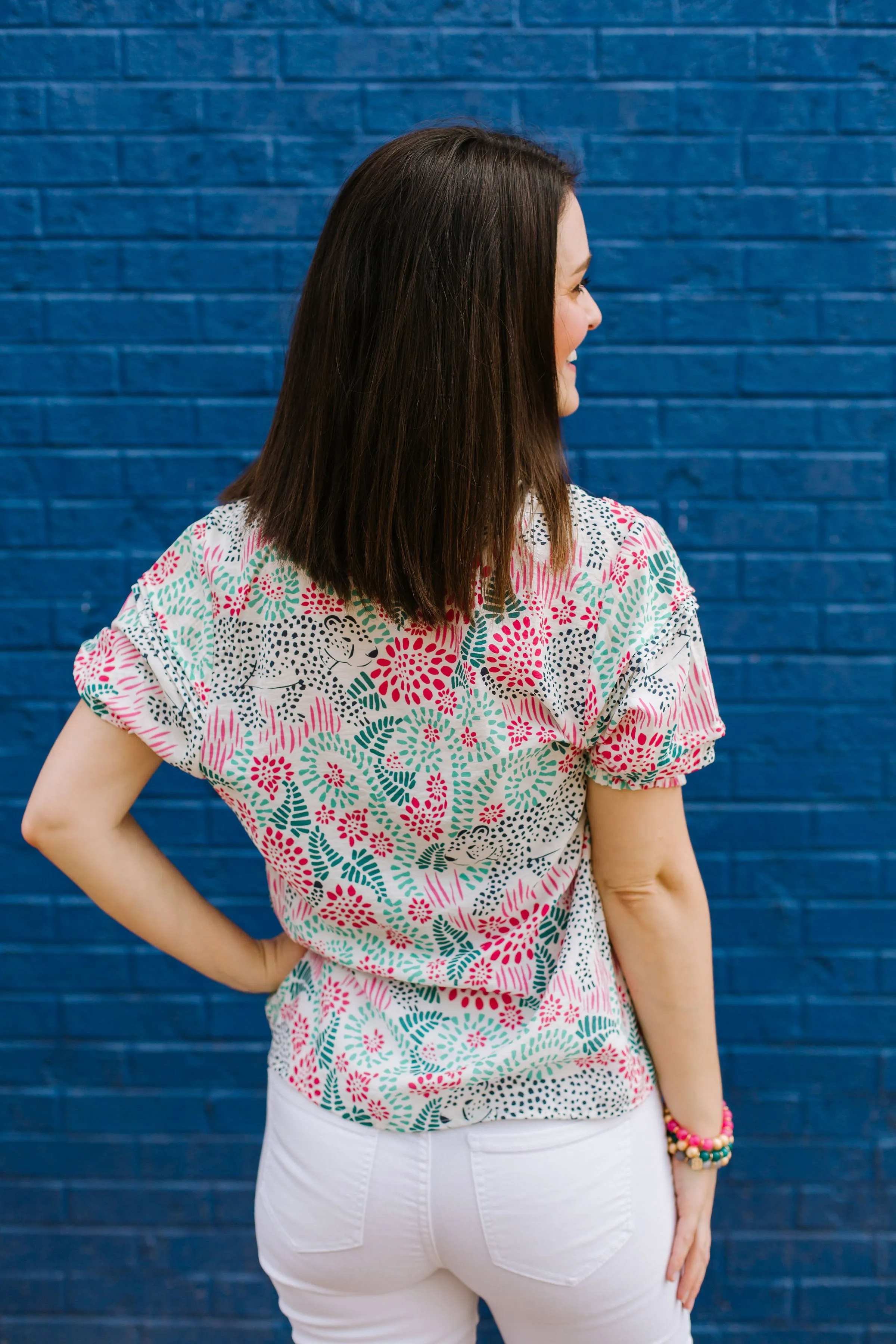 FINAL SALE - Grace Top | Leopard Lounge Navy sold by Michelle McDowell product image thumbnail 2