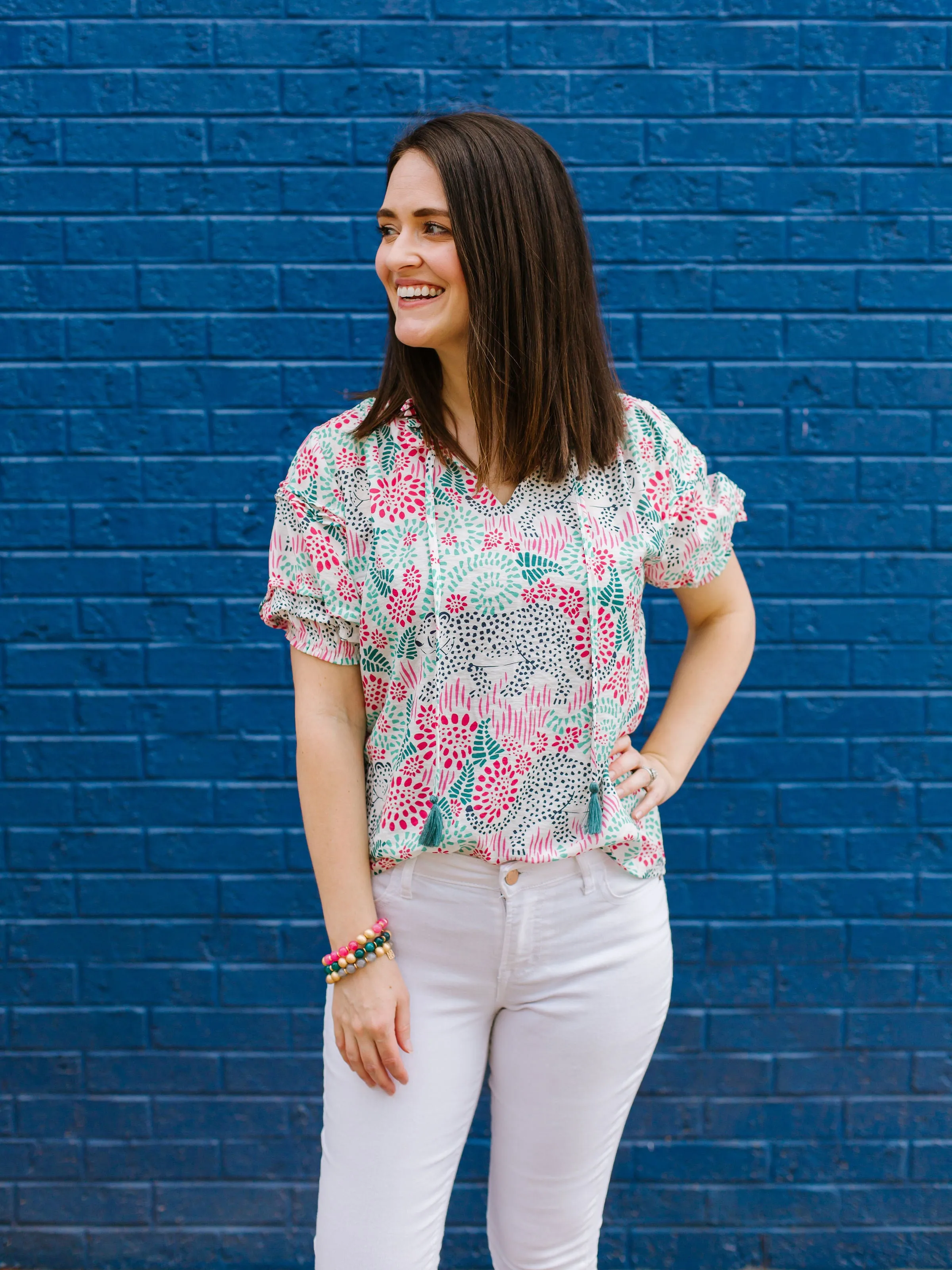 FINAL SALE - Grace Top | Leopard Lounge Navy sold by Michelle McDowell