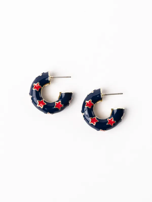 Justine Earrings | Red + Blue made by Michelle McDowell