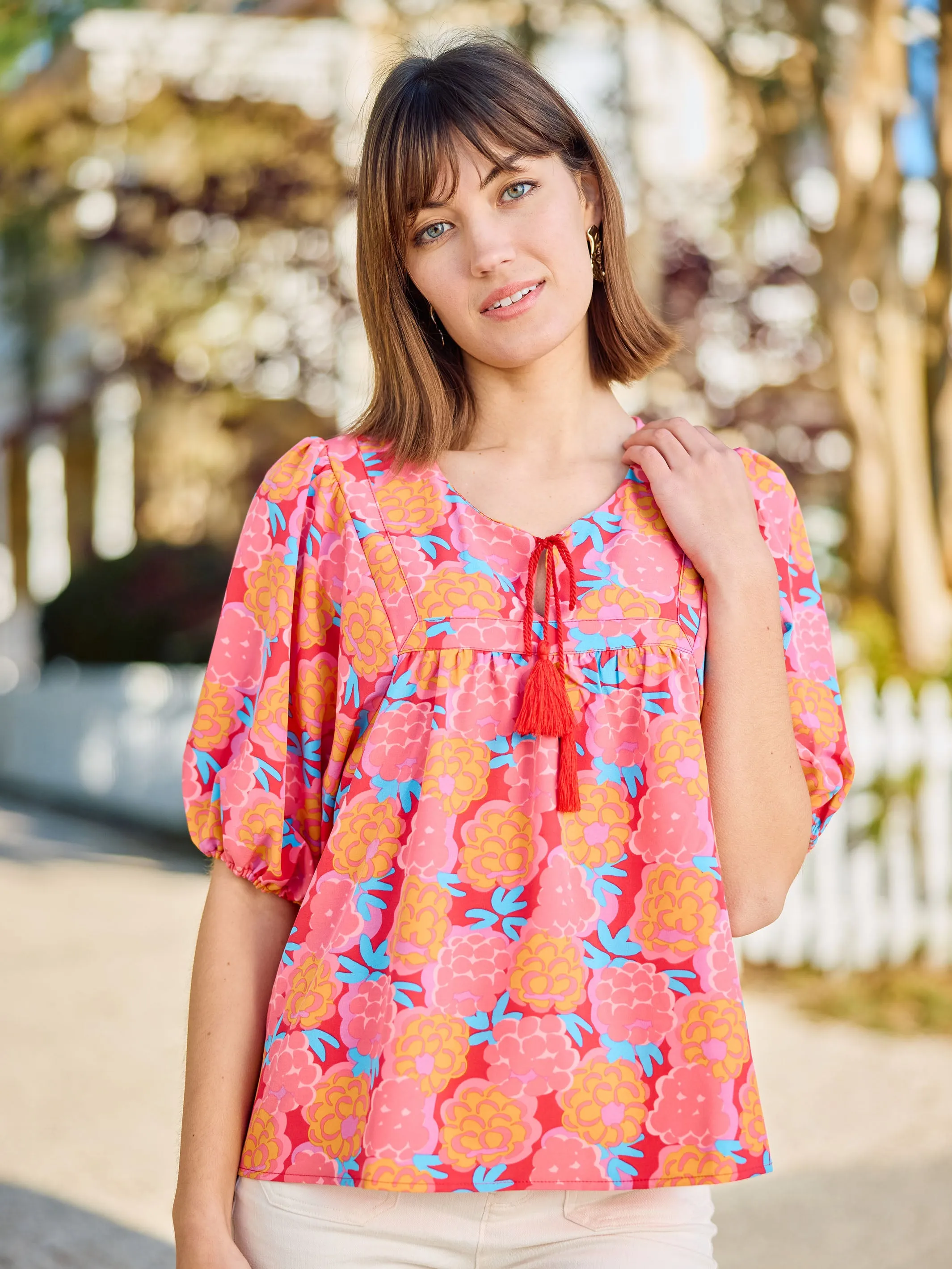 FINAL SALE - Penny Top | Sour Raspberry Coral sold by Michelle McDowell product image thumbnail 4