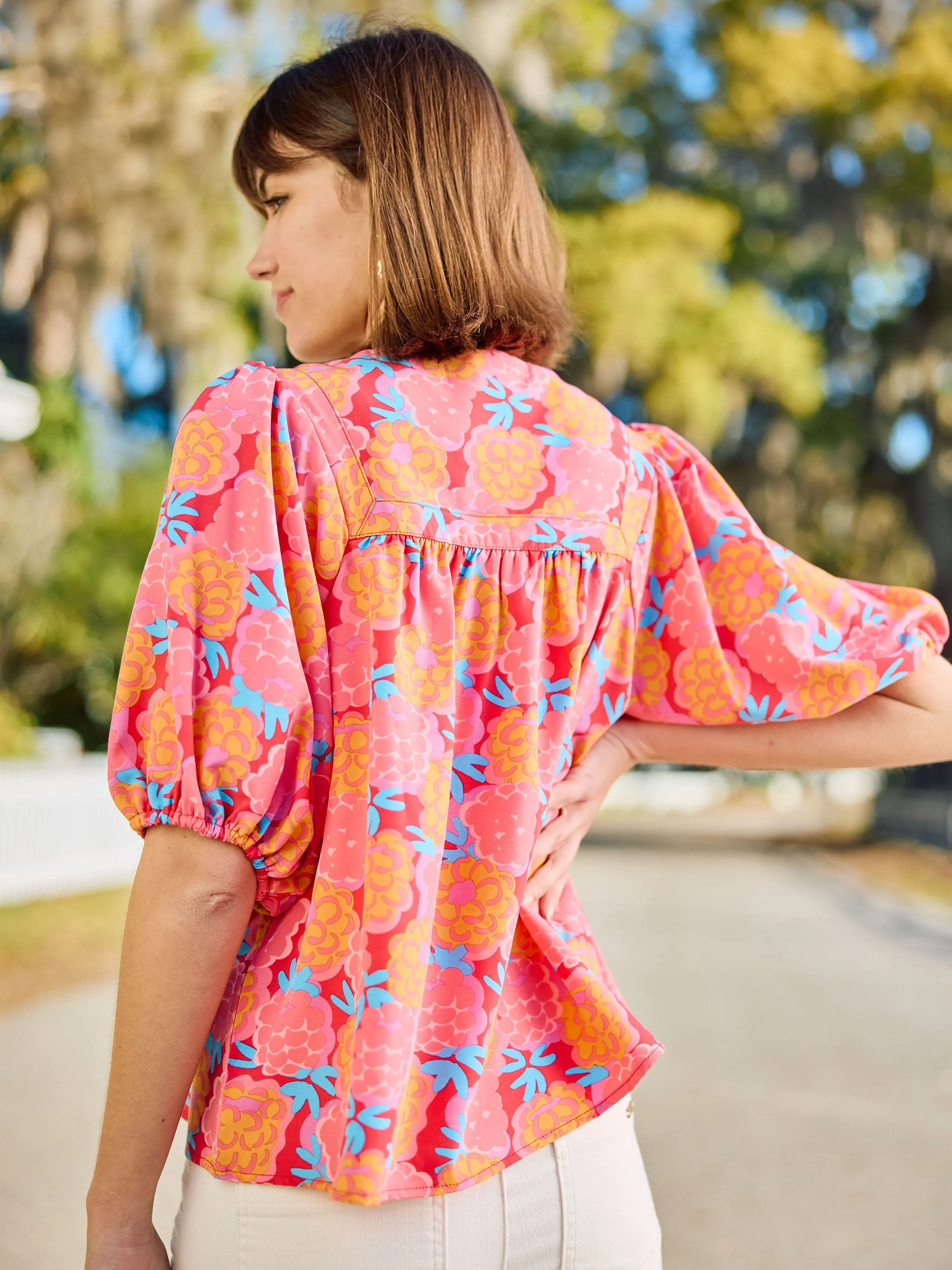 FINAL SALE - Penny Top | Sour Raspberry Coral sold by Michelle McDowell product image thumbnail 5