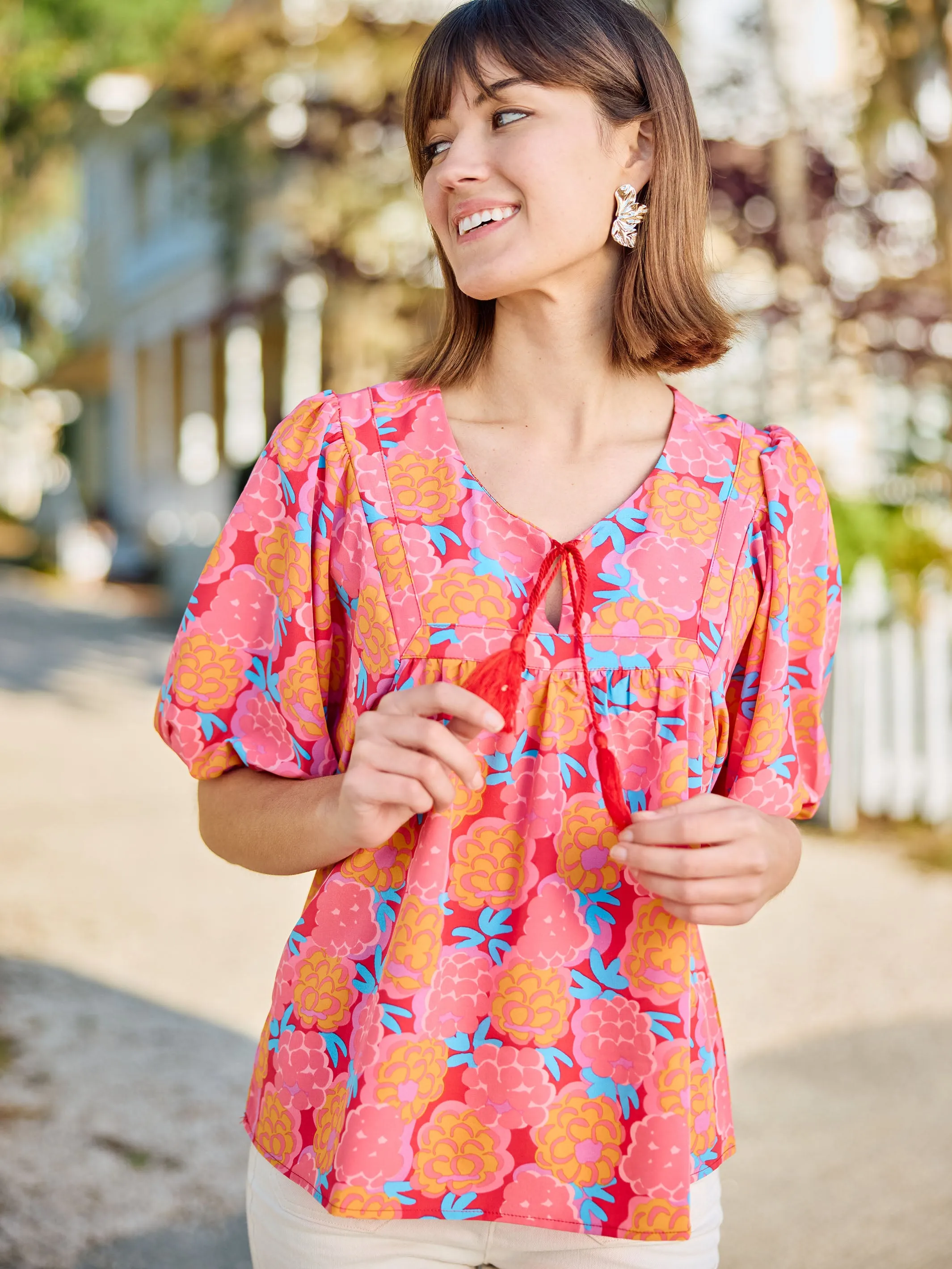 FINAL SALE - Penny Top | Sour Raspberry Coral sold by Michelle McDowell product image thumbnail 2