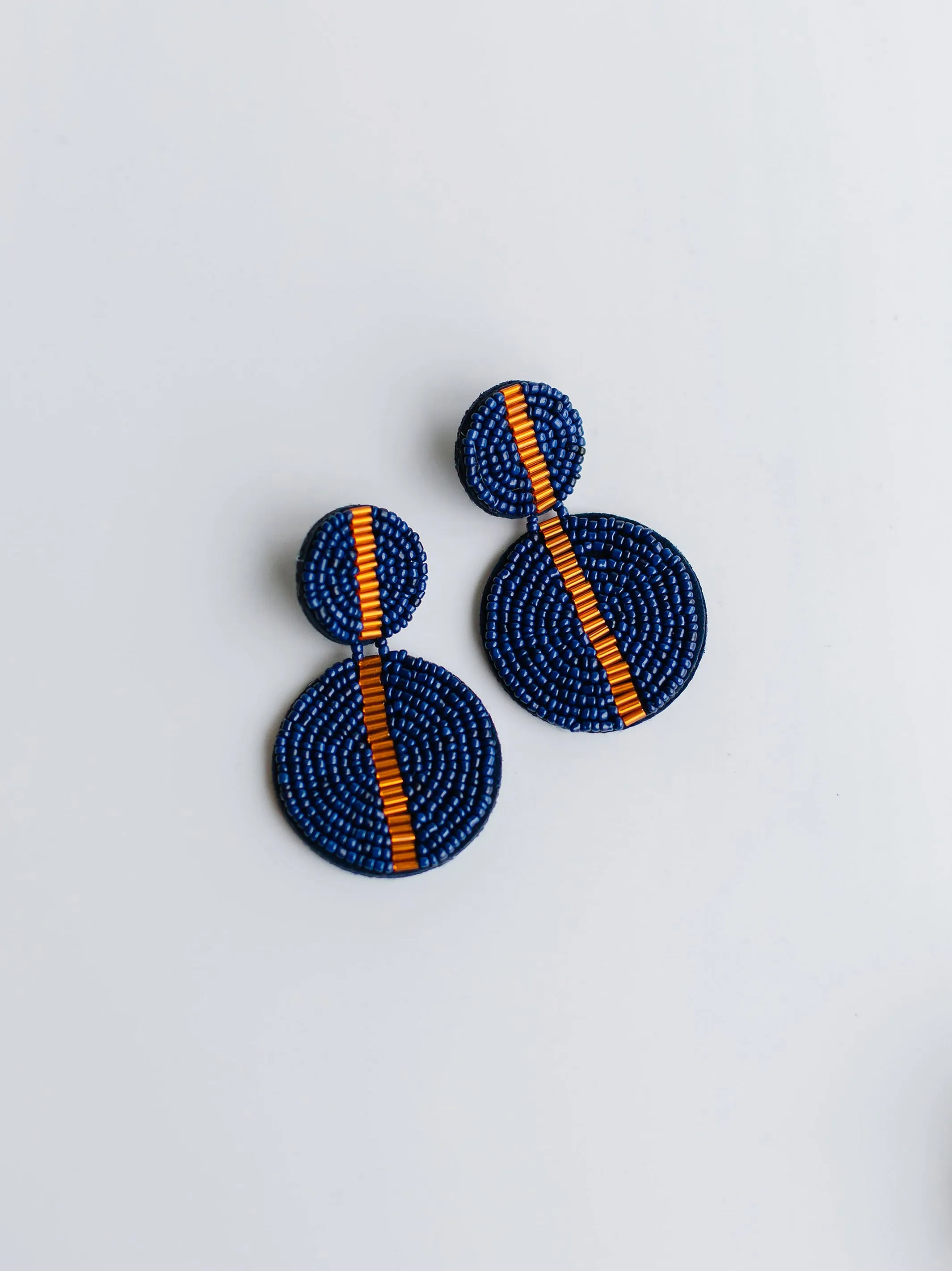 Colleen Earrings | Navy + Orange sold by Michelle McDowell product image thumbnail 2