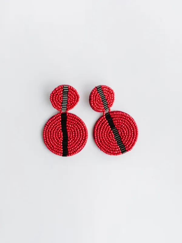 Colleen Earrings | Garnet + Black sold by Michelle McDowell
