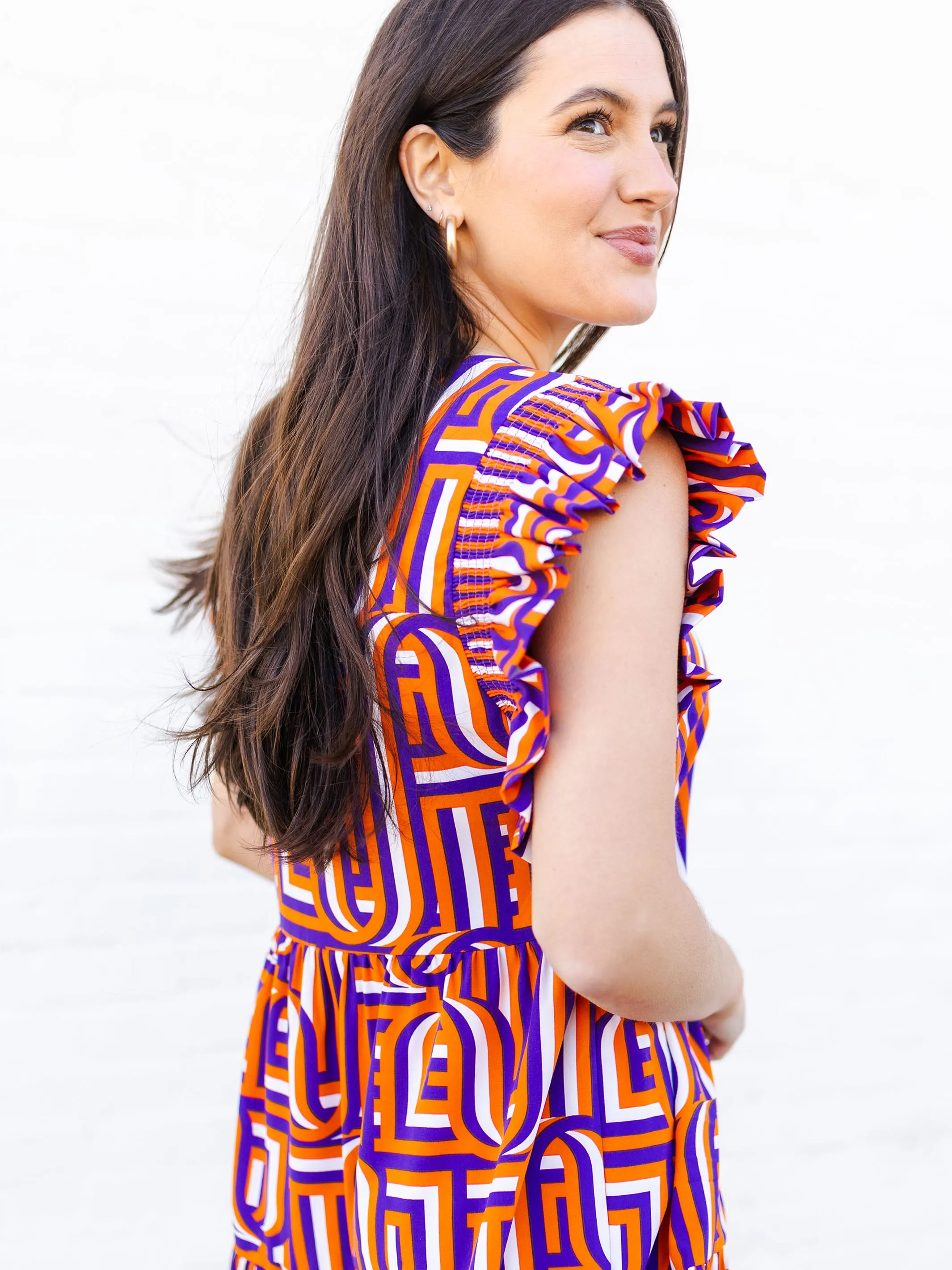 Everly Dress | Touchdown Purple + Orange sold by Michelle McDowell product image thumbnail 4