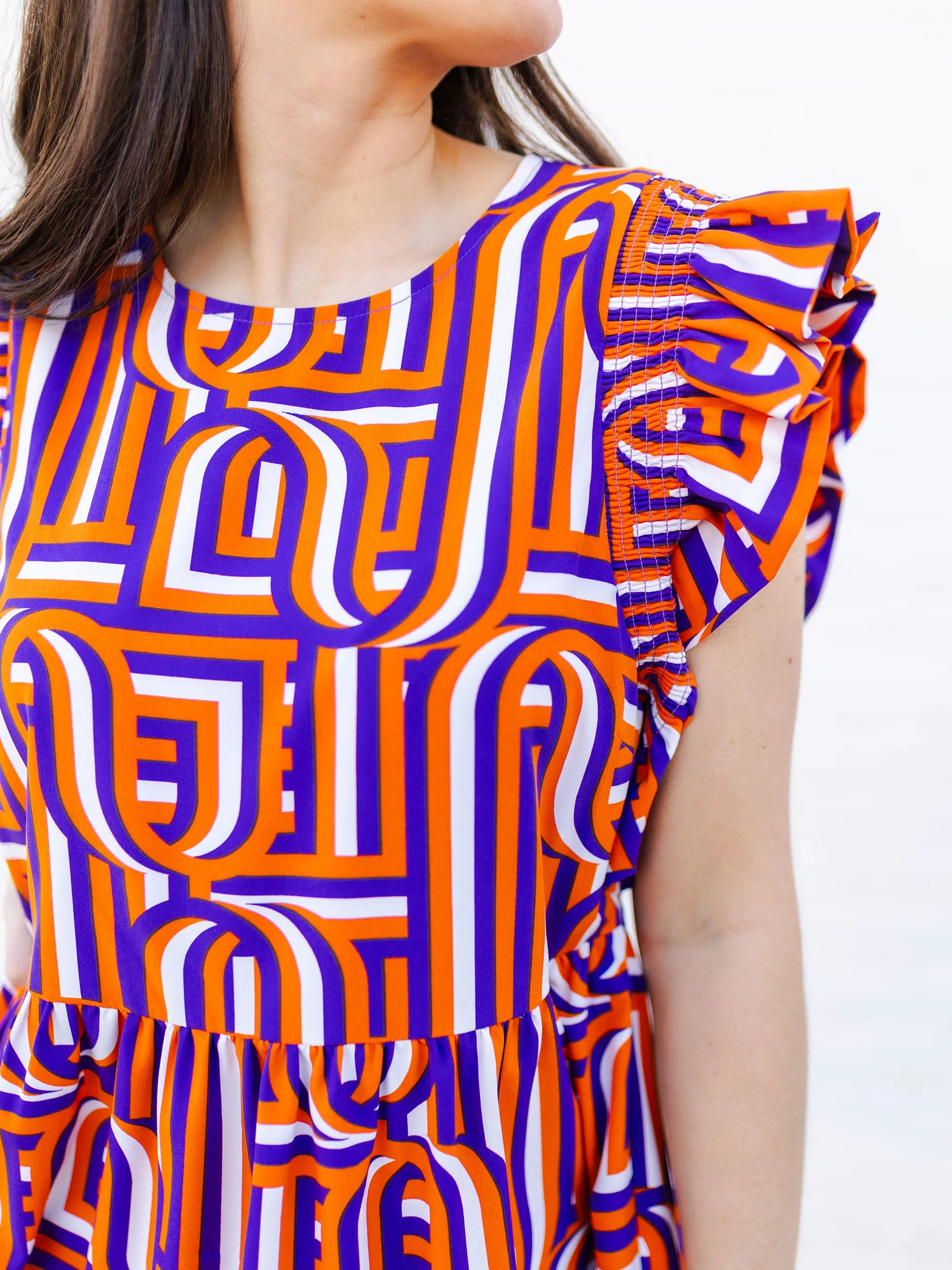 Everly Dress | Touchdown Purple + Orange sold by Michelle McDowell product image thumbnail 2