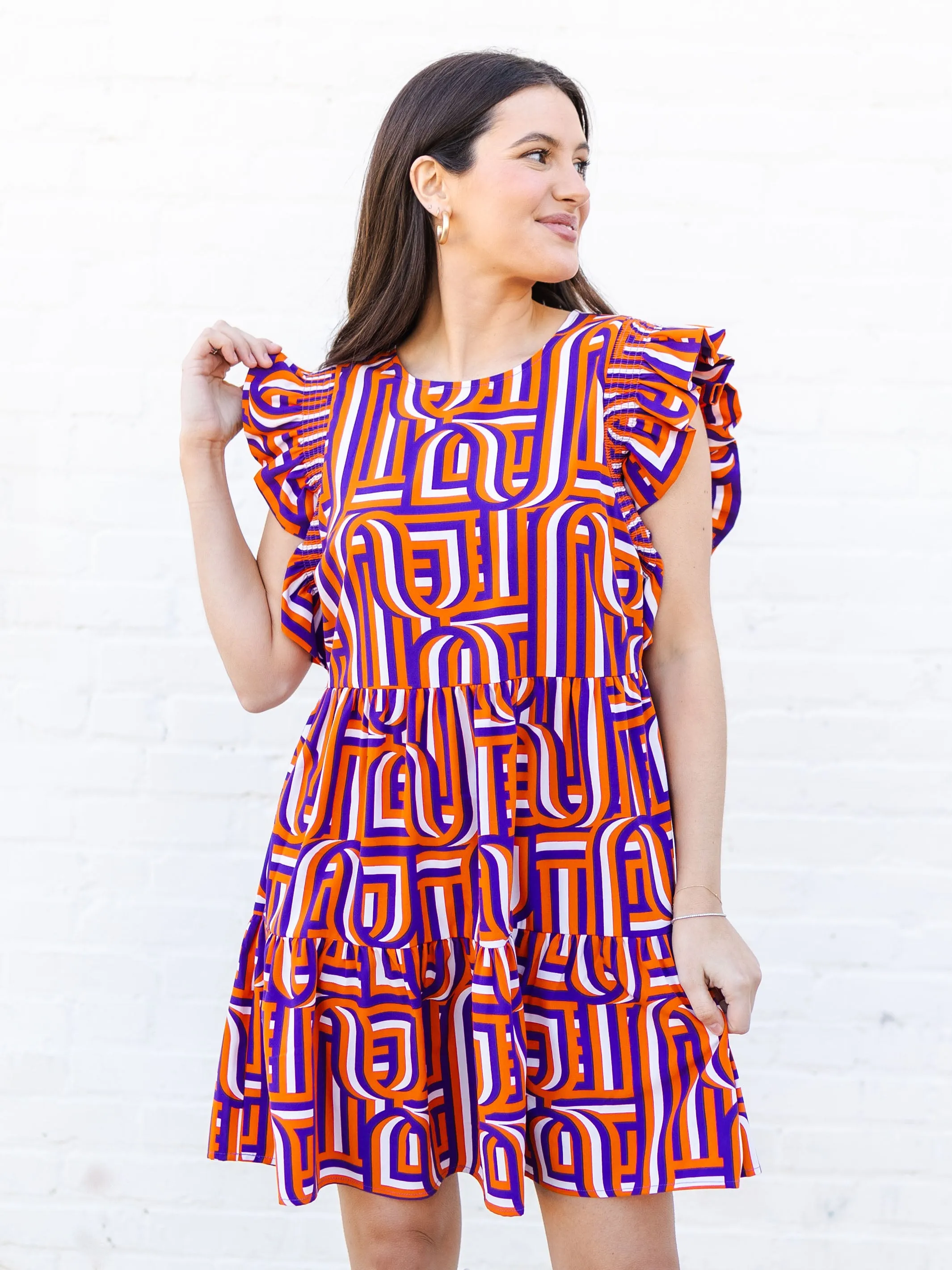 Everly Dress | Touchdown Purple + Orange sold by Michelle McDowell