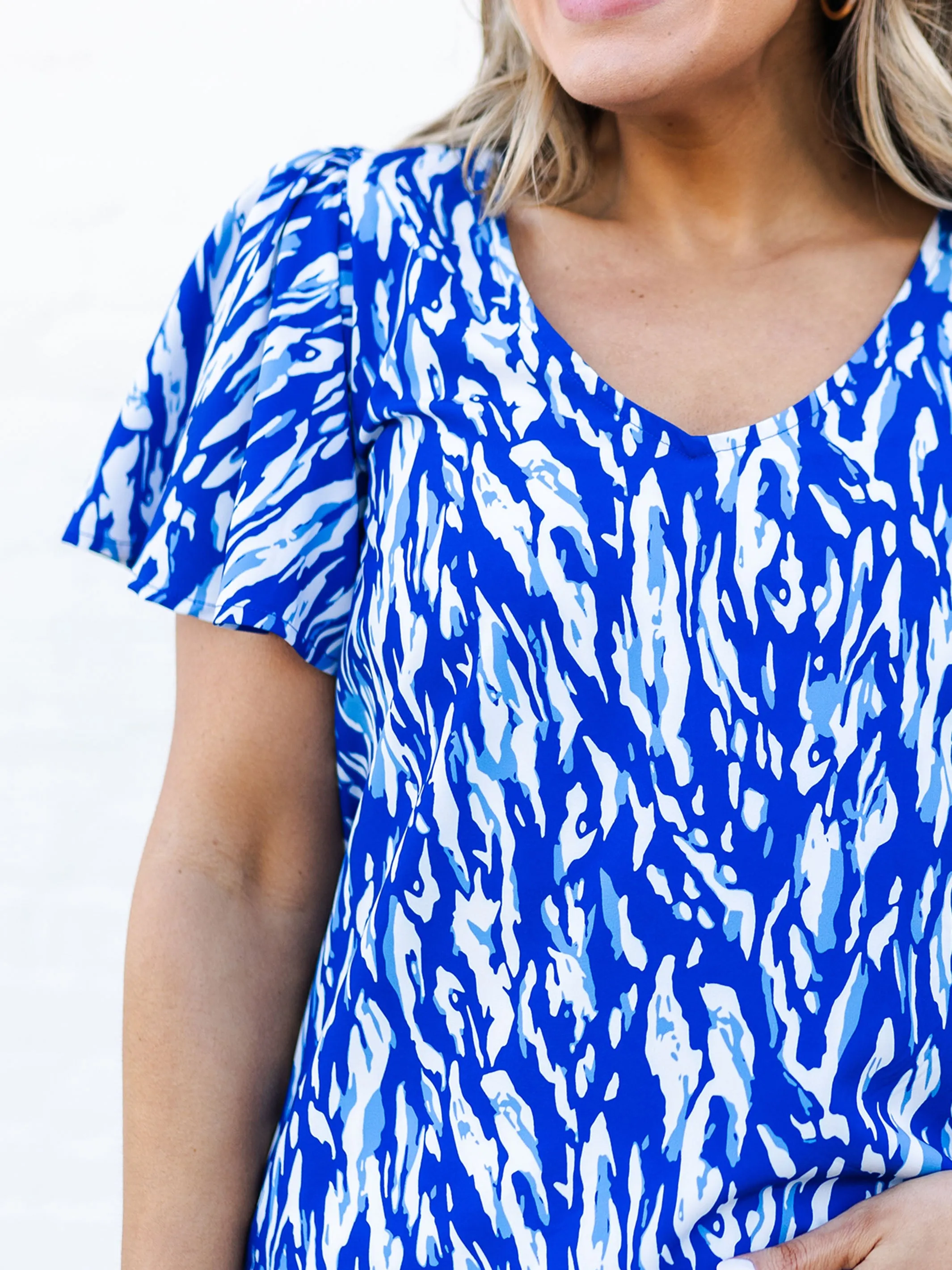 Paisley Top | Tiger Tail Blue + White sold by Michelle McDowell product image thumbnail 3