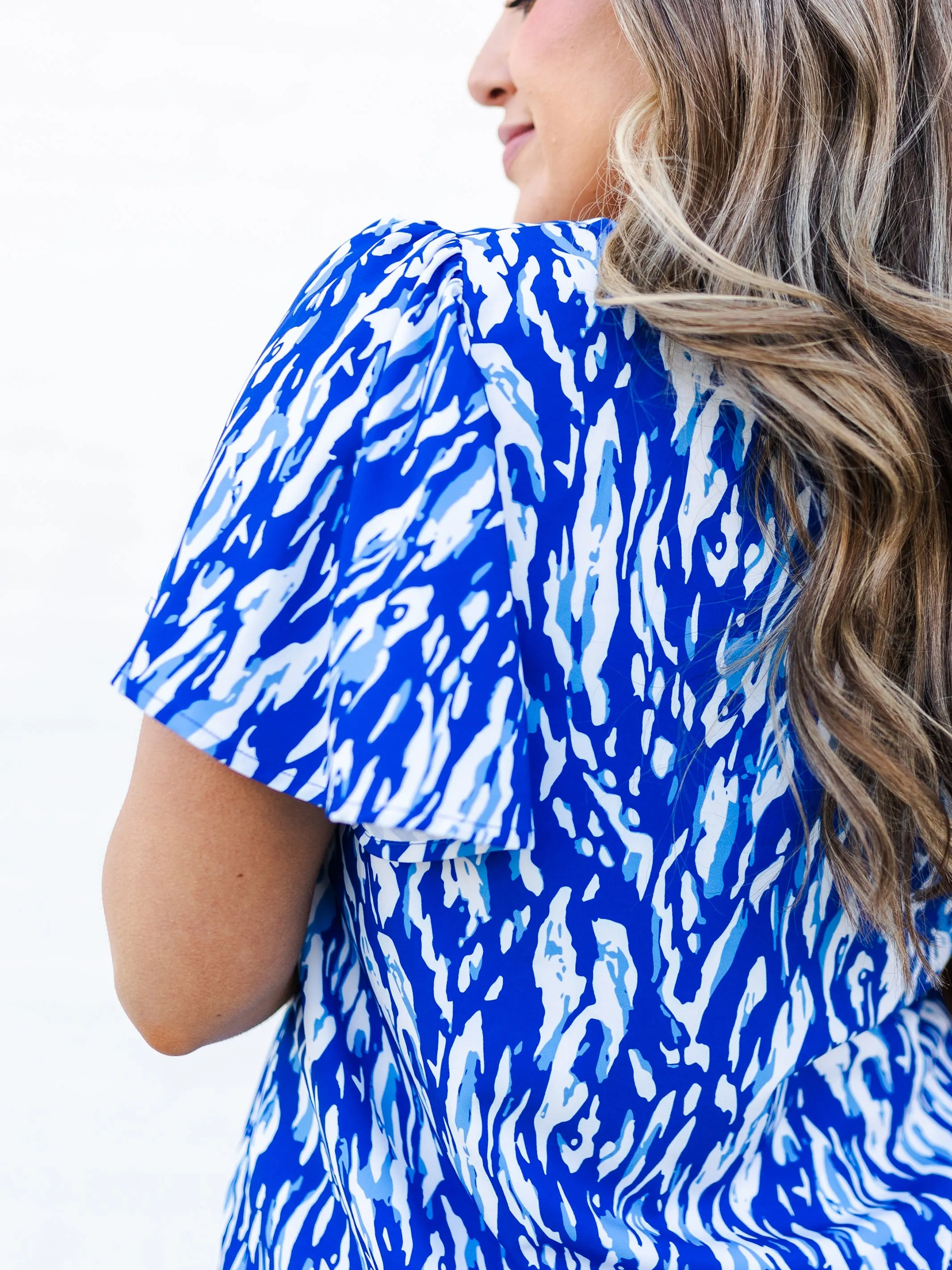 Paisley Top | Tiger Tail Blue + White sold by Michelle McDowell product image thumbnail 5