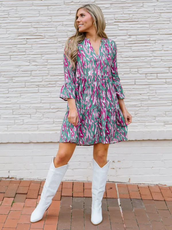 FINAL SALE - Morgan Dress | Tiger Tail Olive sold by Michelle McDowell