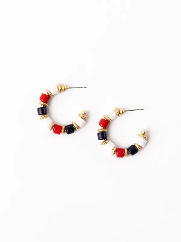 Cara Earrings | Red + Blue sold by Michelle McDowell