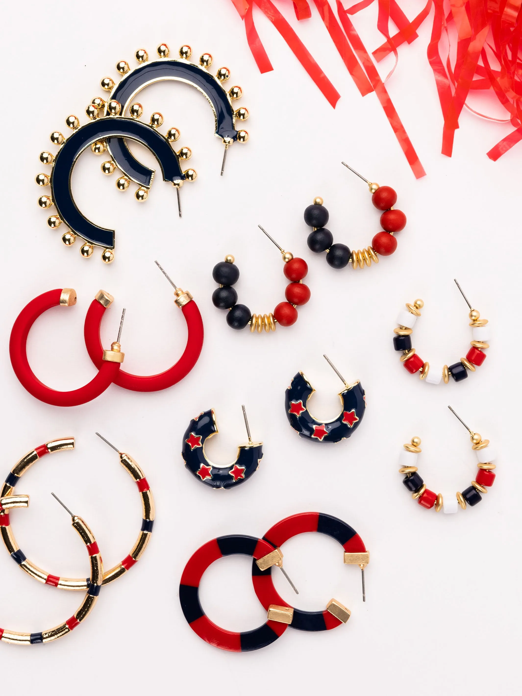 Cara Earrings | Red + Blue sold by Michelle McDowell product image thumbnail 4