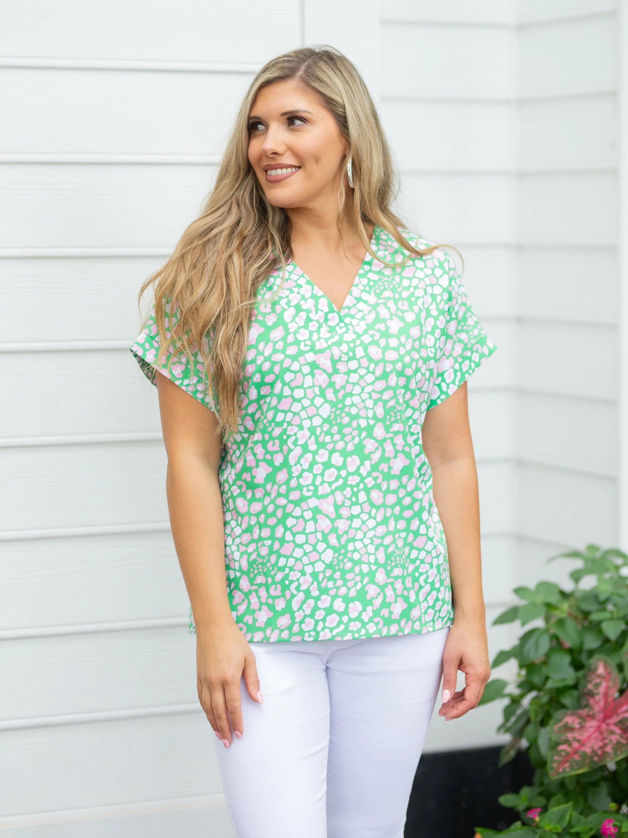 FINAL SALE - Laurie Top | Wild Safari Pine sold by Michelle McDowell