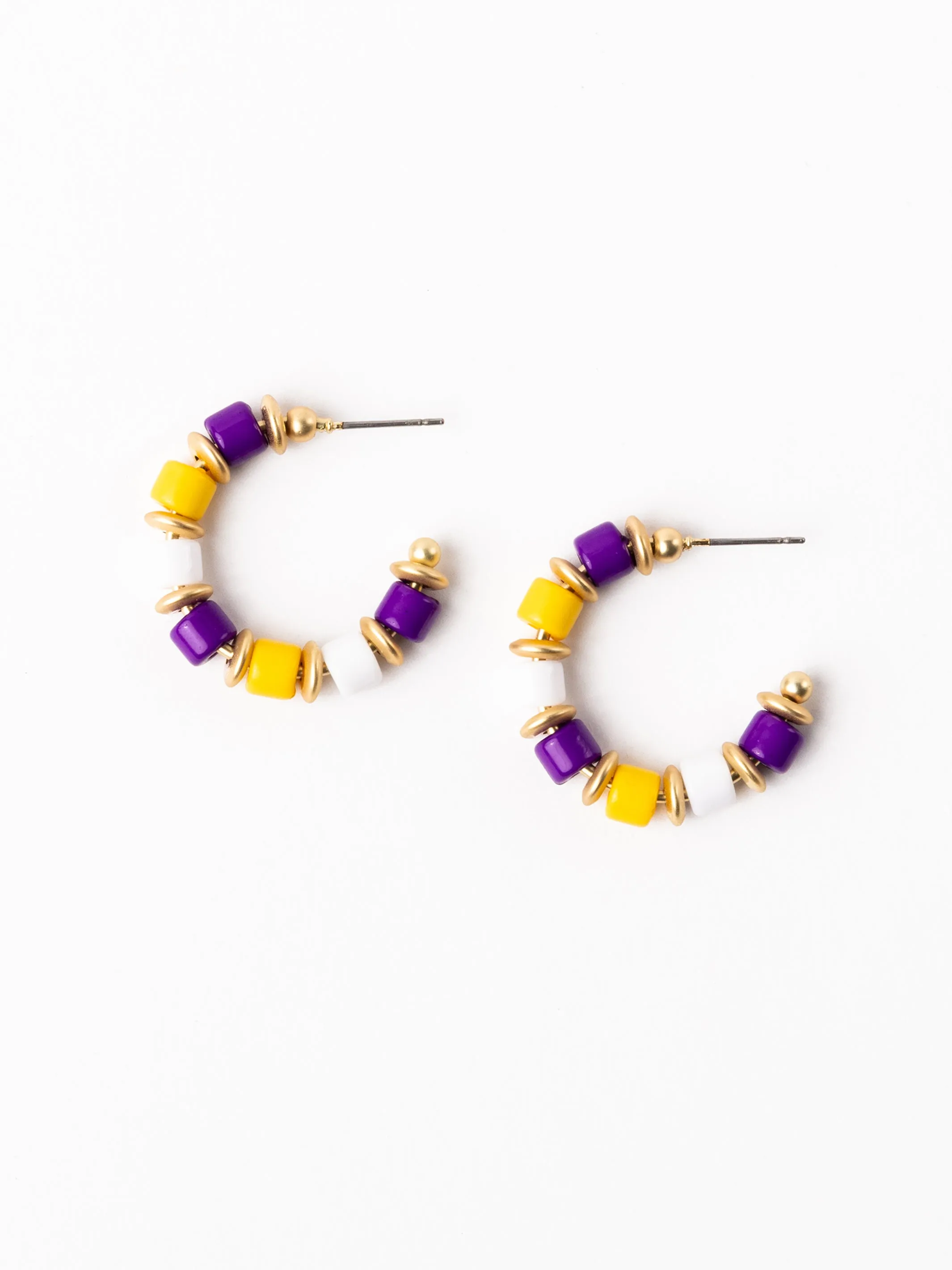 Cara Earrings | Purple + Gold sold by Michelle McDowell