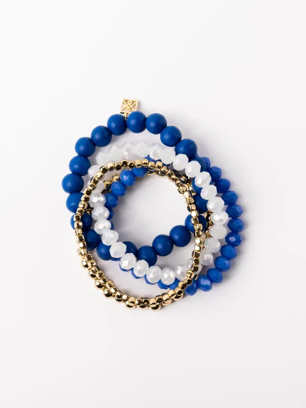 Mandy Bracelets | Blue + White sold by Michelle McDowell