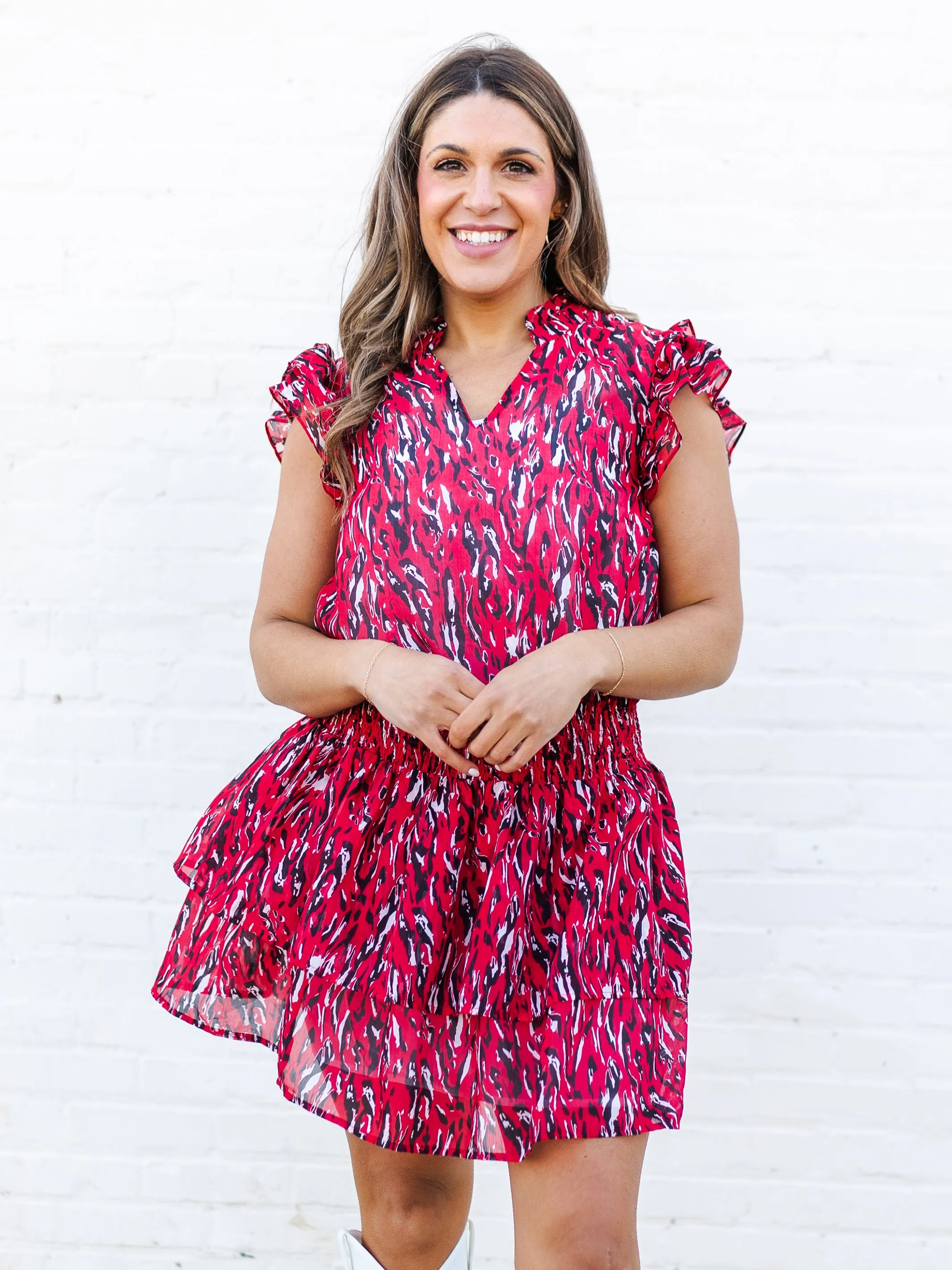 Marley Skirt | Tiger Tail Red + Black sold by Michelle McDowell