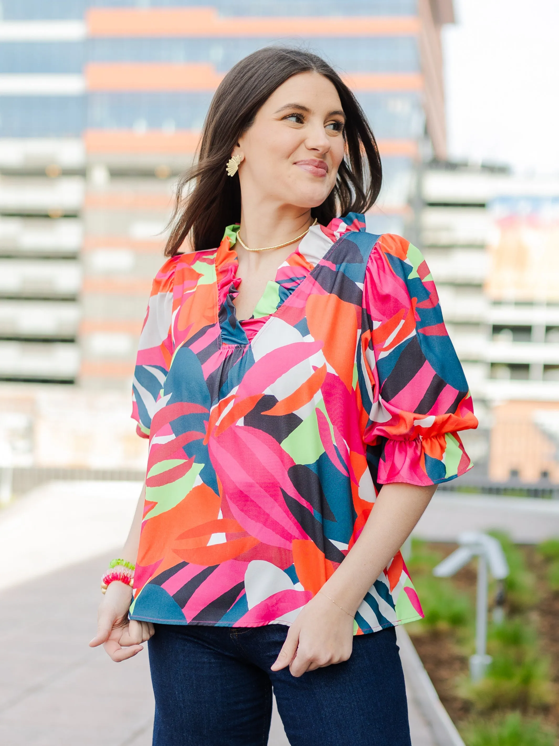 FINAL SALE - Julie Top | Bombshell Blooms Multi sold by Michelle McDowell product image thumbnail 3