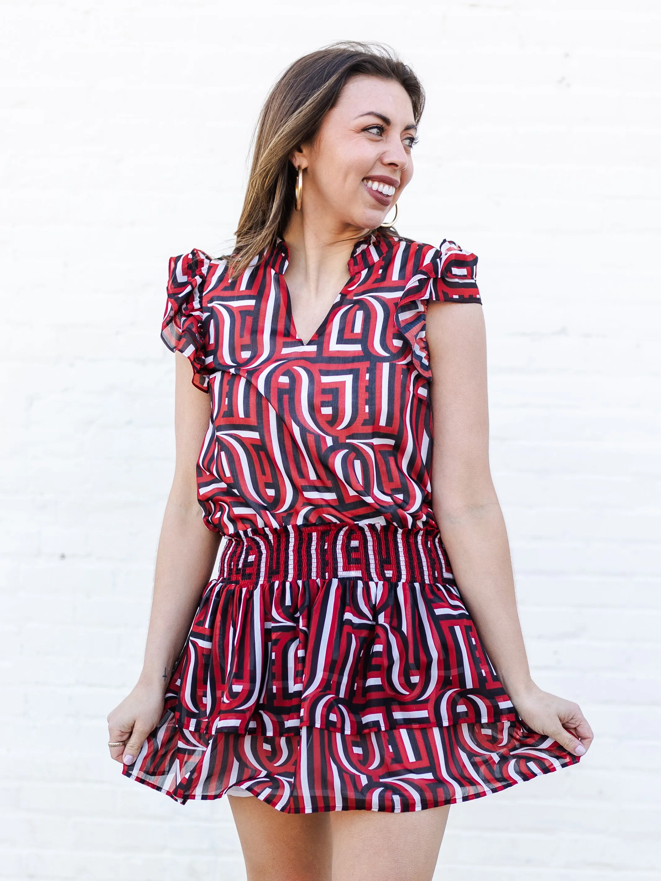 Marley Skirt | Touchdown Red + Black sold by Michelle McDowell product image thumbnail 2