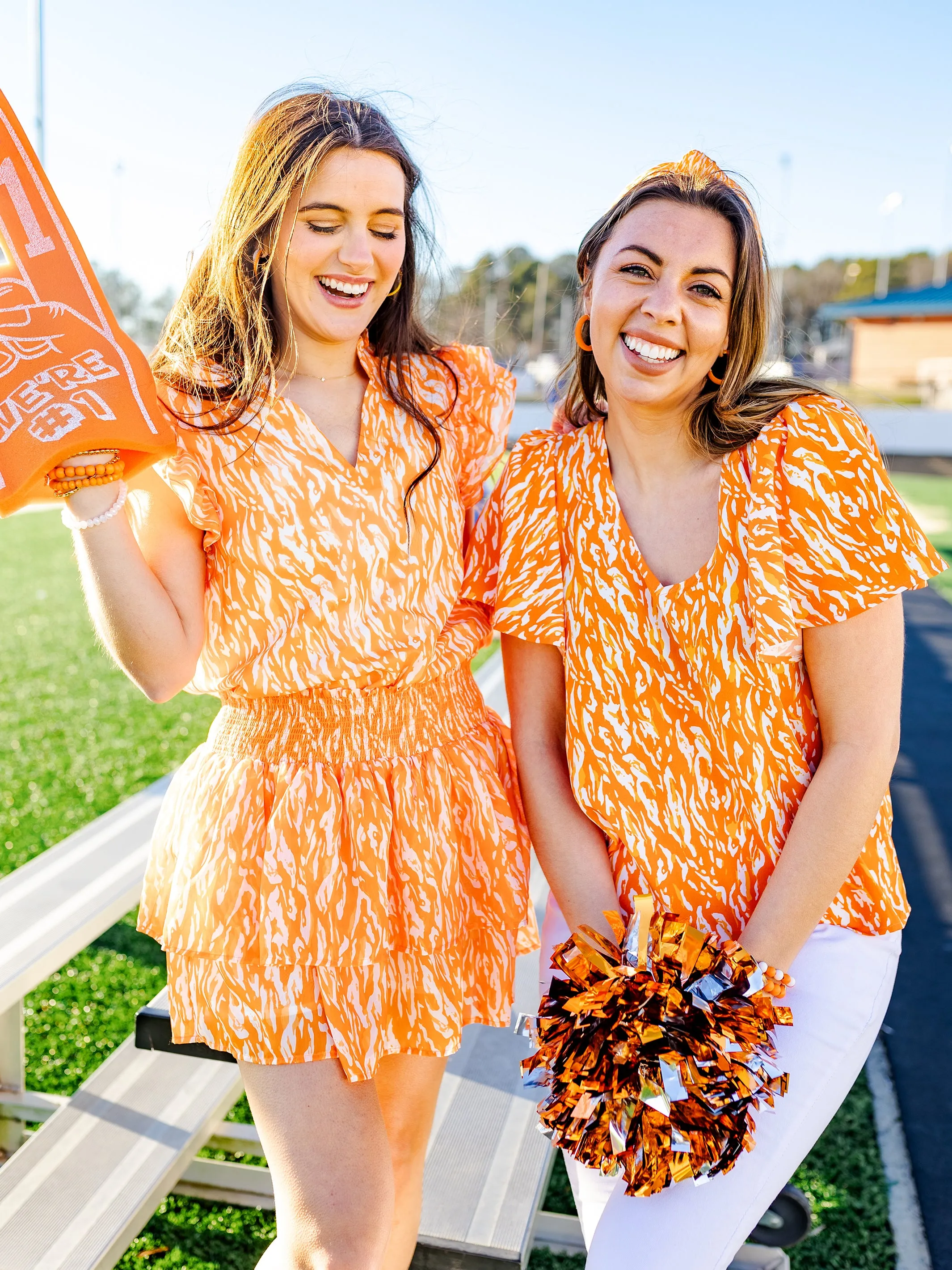 Marley Skirt | Tiger Tail Orange + White sold by Michelle McDowell product image thumbnail 5