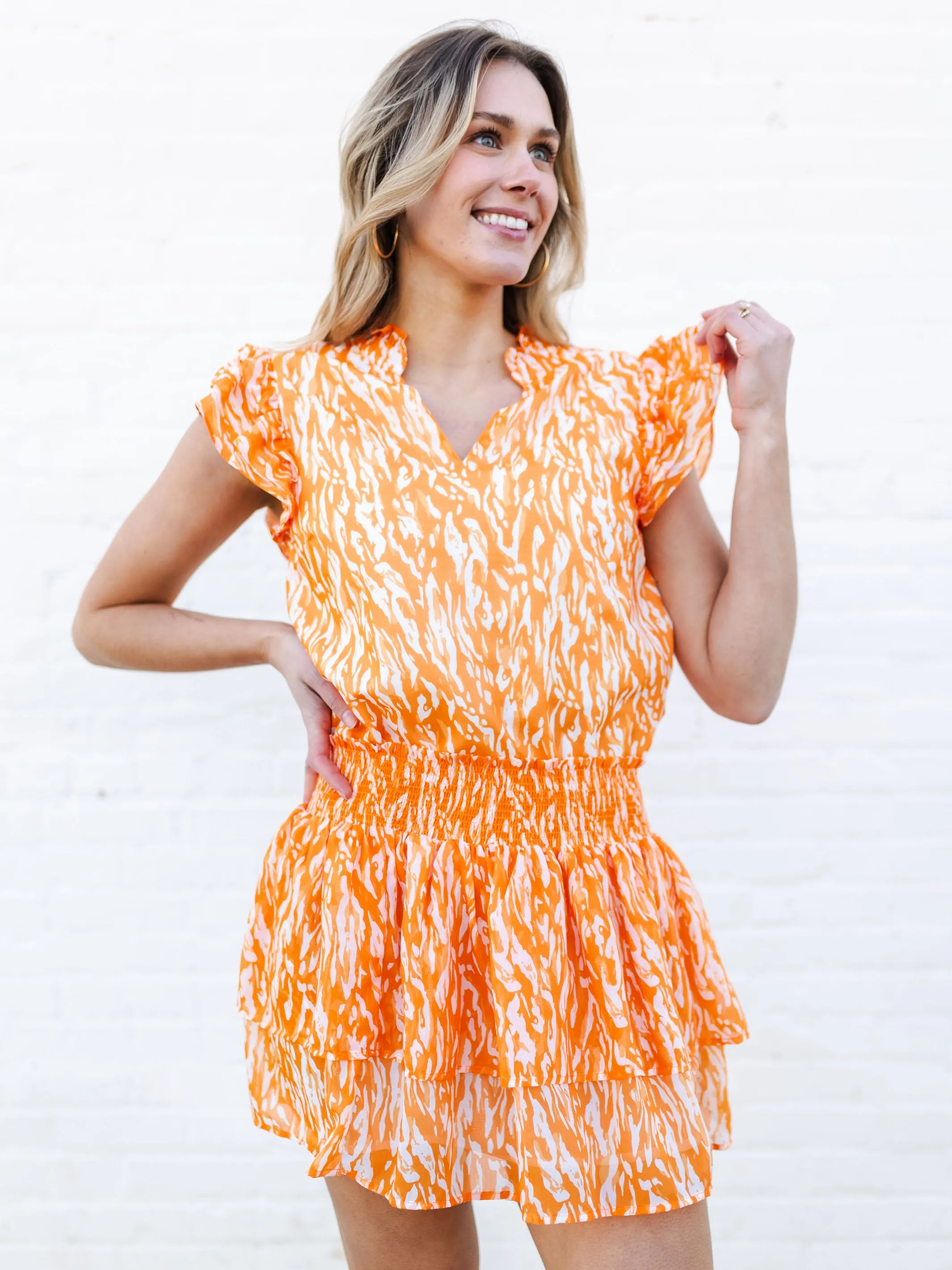 Marley Skirt | Tiger Tail Orange + White sold by Michelle McDowell product image thumbnail 2
