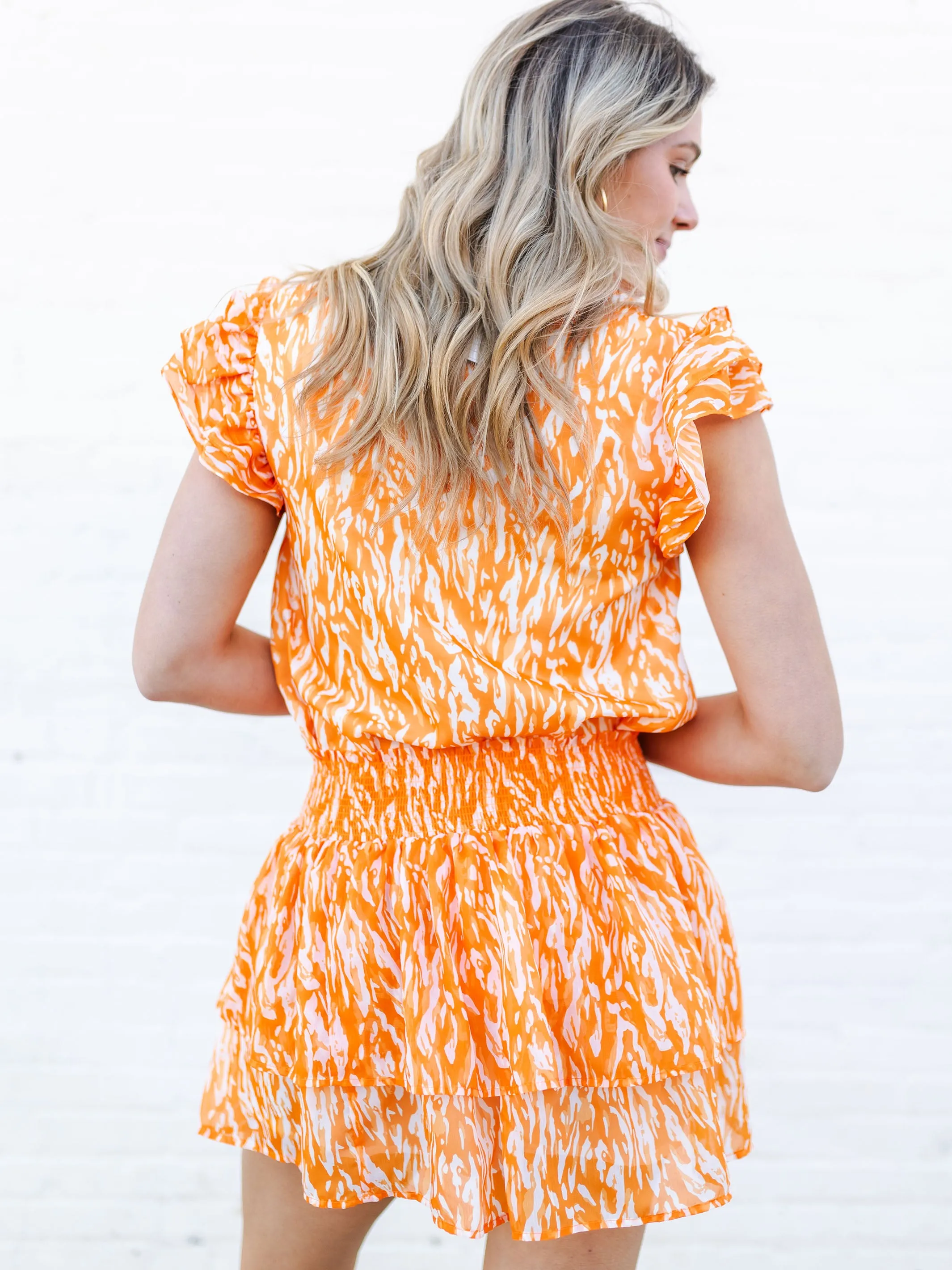 Marley Skirt | Tiger Tail Orange + White sold by Michelle McDowell product image thumbnail 4