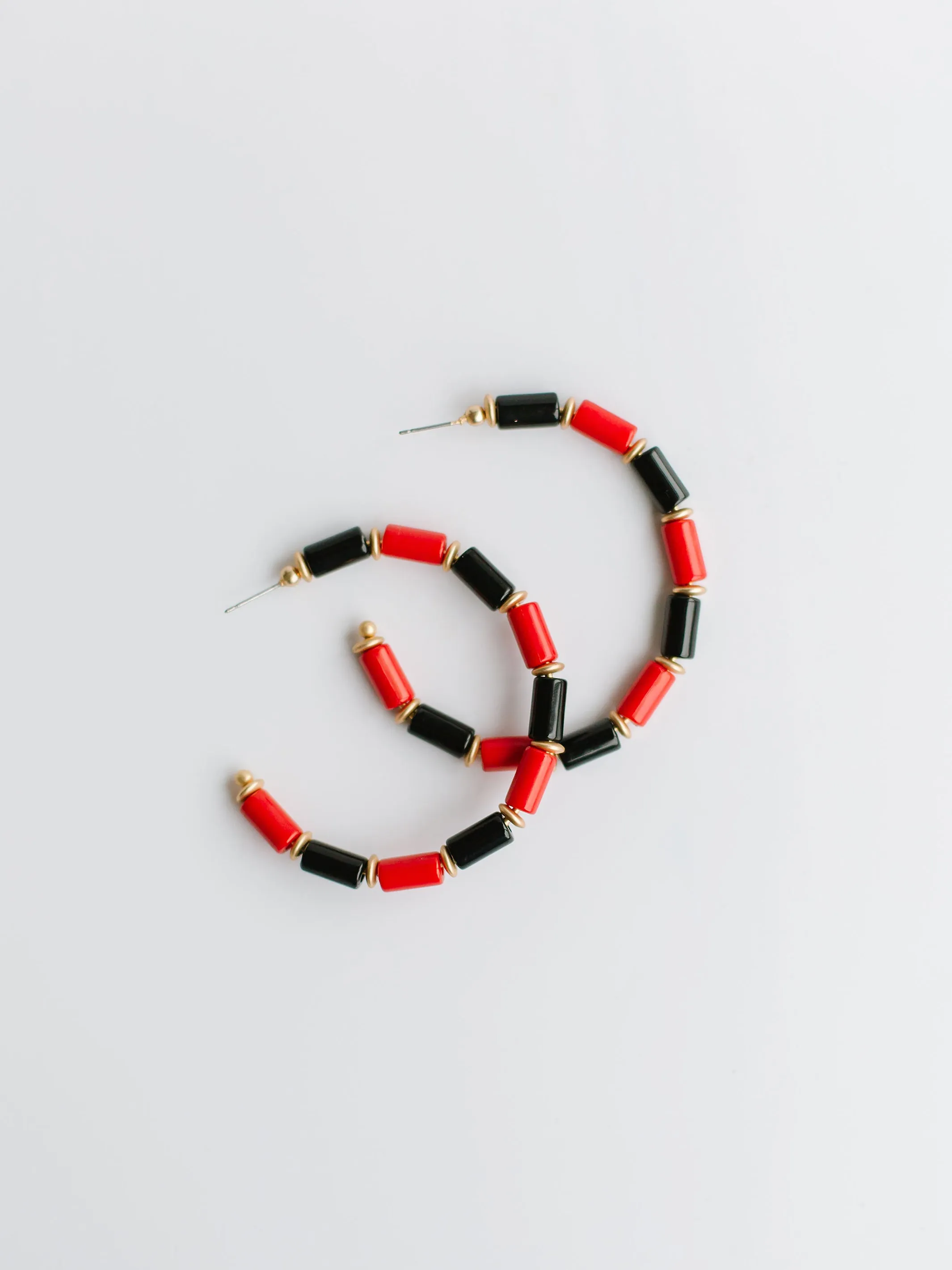 Cara Earrings | Red + Black sold by Michelle McDowell