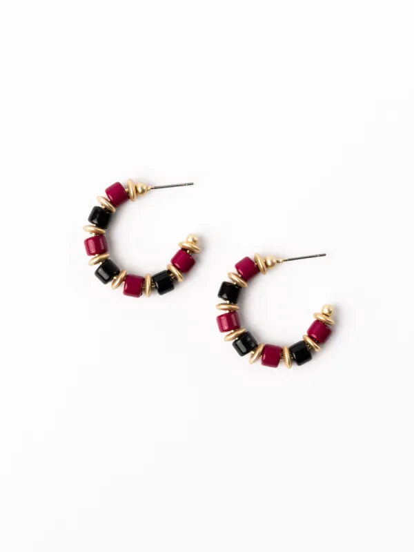 Cara Earrings | Garnet + Black sold by Michelle McDowell