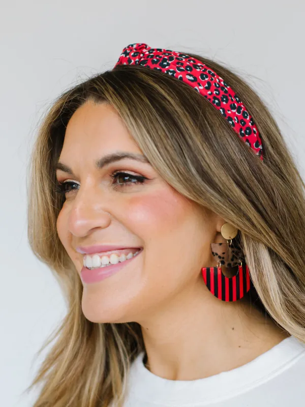 Luna Headband | Walk this Way Red + Black sold by Michelle McDowell