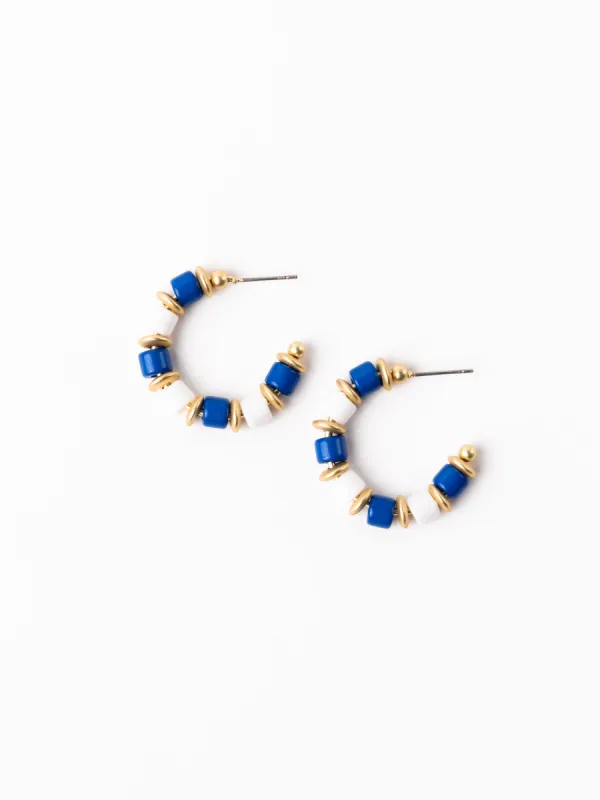 Cara Earrings | Blue + White sold by Michelle McDowell