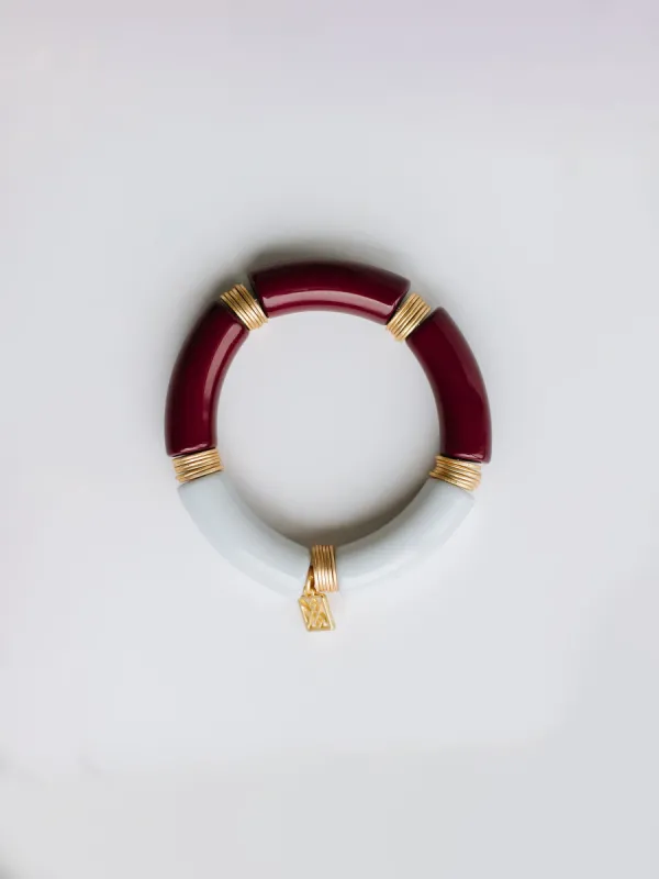 Brogan Bracelet | Maroon + Gray sold by Michelle McDowell