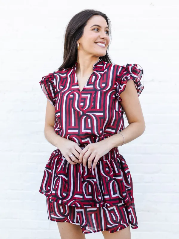 Marley Skirt | Touchdown Garnet + Black made by Michelle McDowell